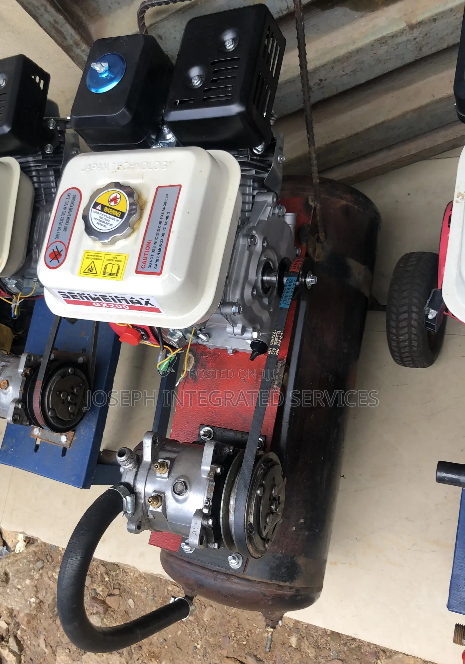 Air Compressor Powered By A Senweimax Gx200 Gasoline Engine