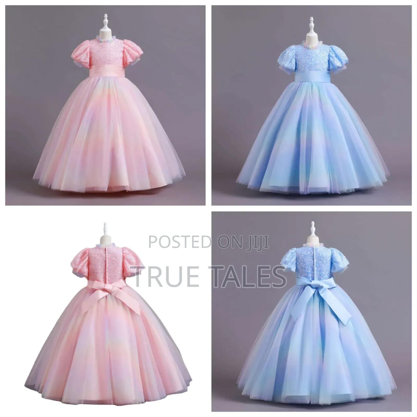 Girls Cinderella Rainbow Pattern Ballgown