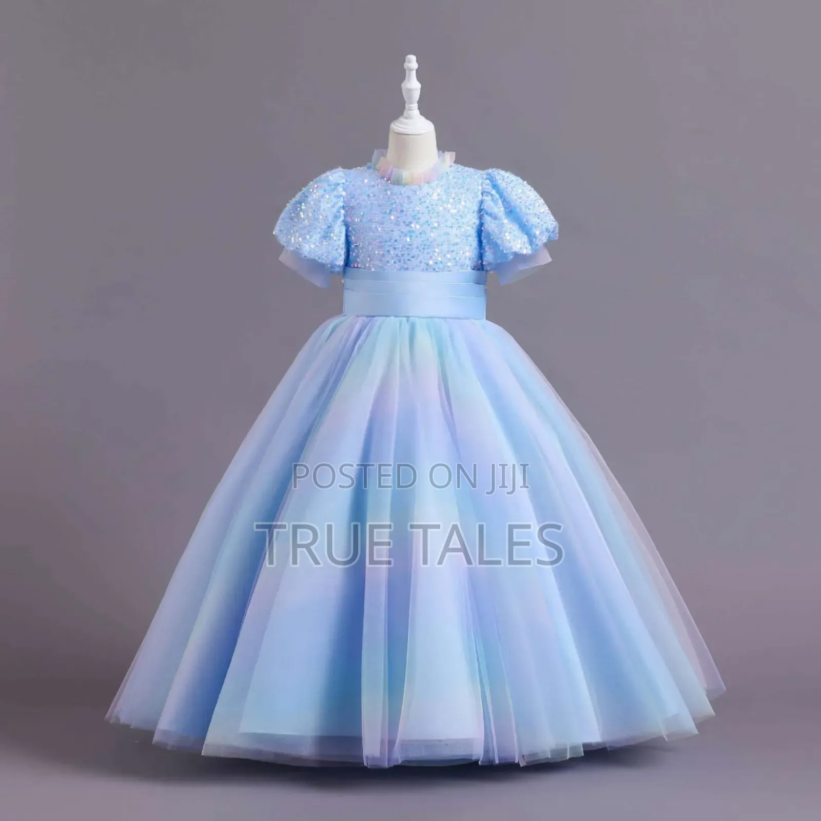 Girls Cinderella Rainbow Pattern Ballgown