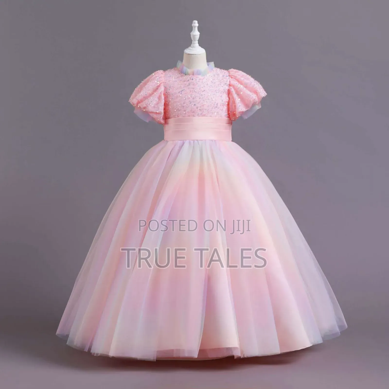 Girls Cinderella Rainbow Pattern Ballgown