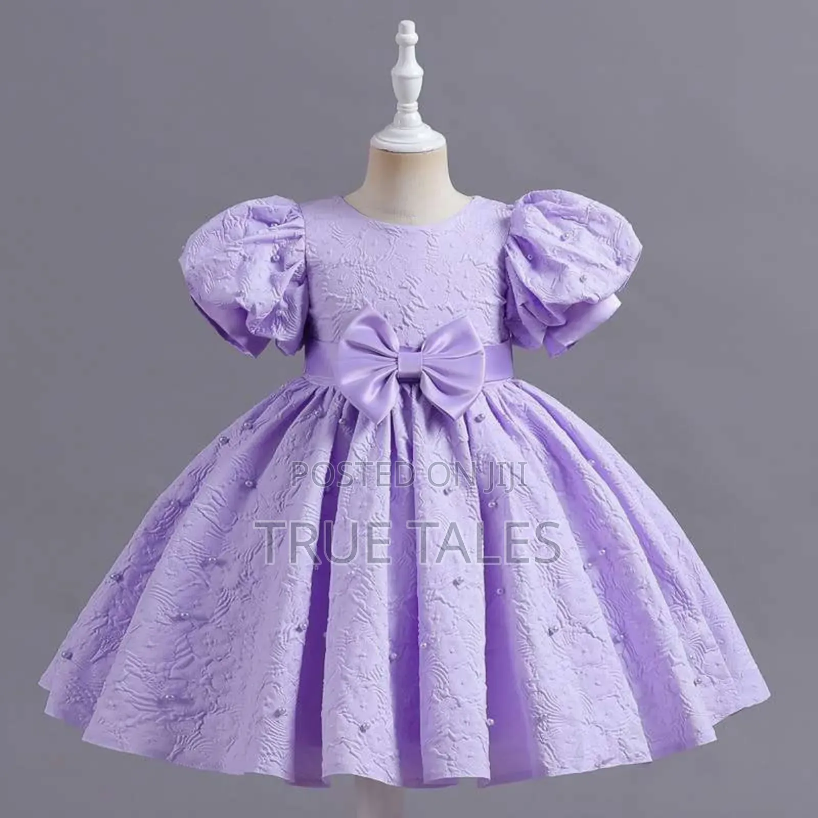 Girl's Cinderella Ballgown Dress With Bow& Beads Age 6 Mths To 4 Years
