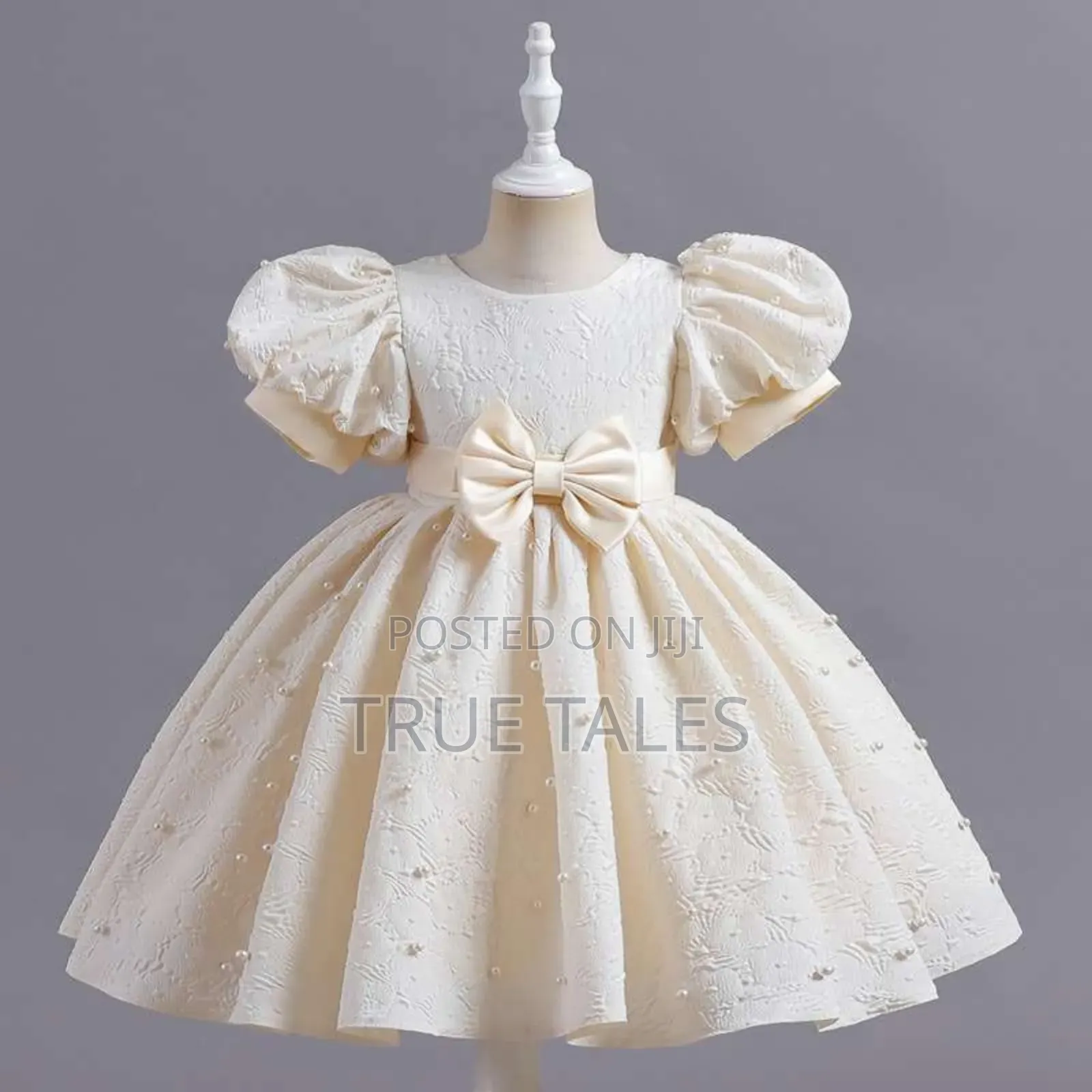 Girl's Cinderella Ballgown Dress With Bow& Beads Age 6 Mths To 4 Years