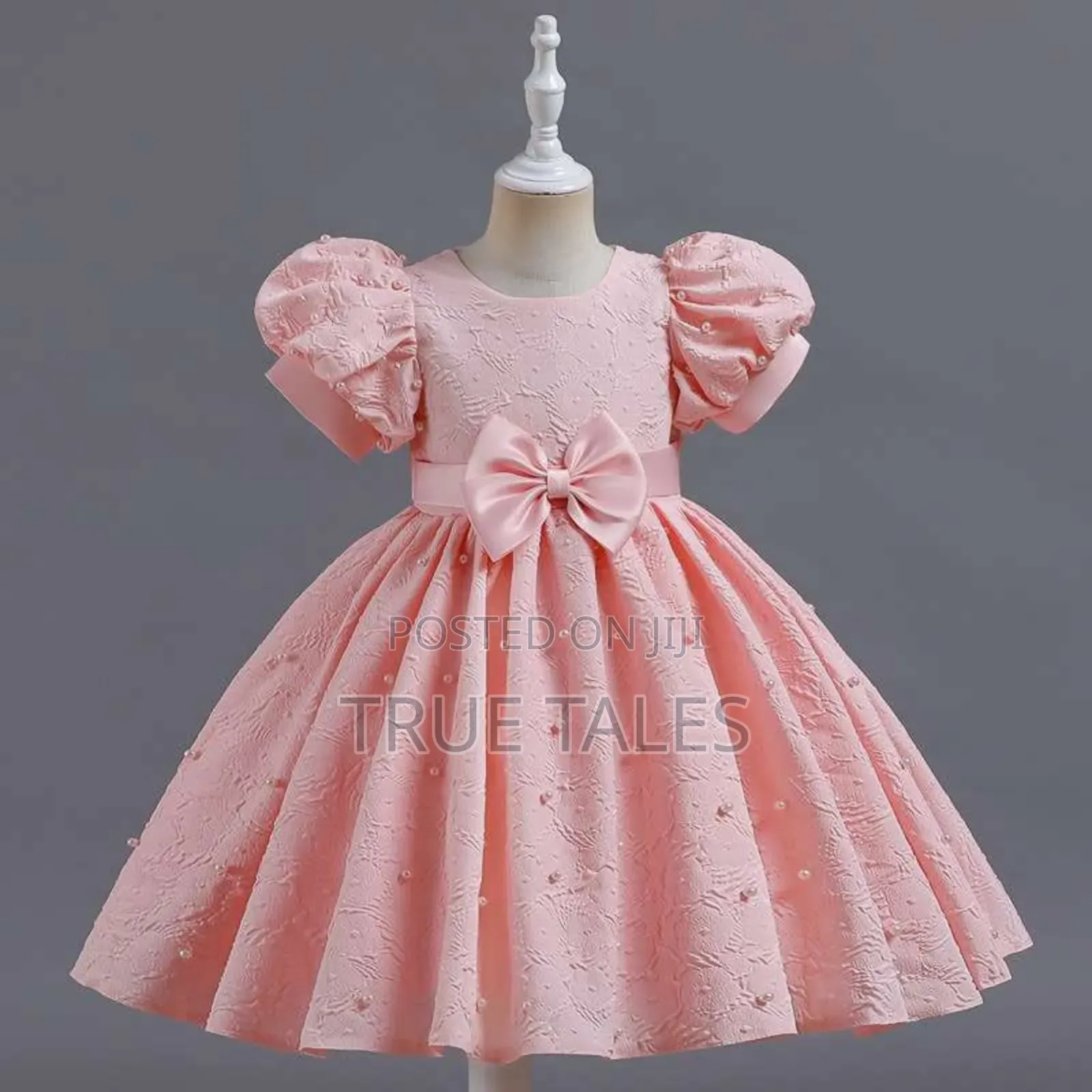 Girl's Cinderella Ballgown Dress With Bow& Beads Age 6 Mths To 4 Years