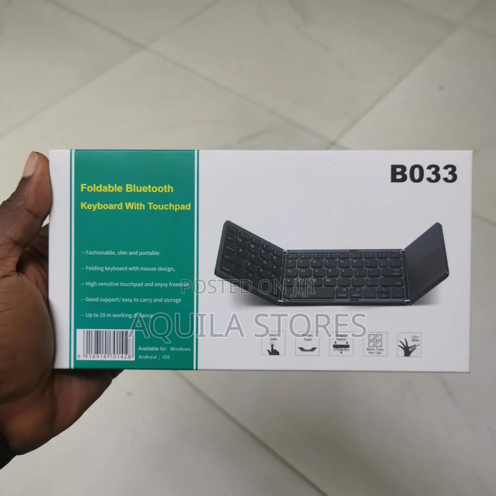 B033 Foldable Bluetooth Keyboard With Touchpad
