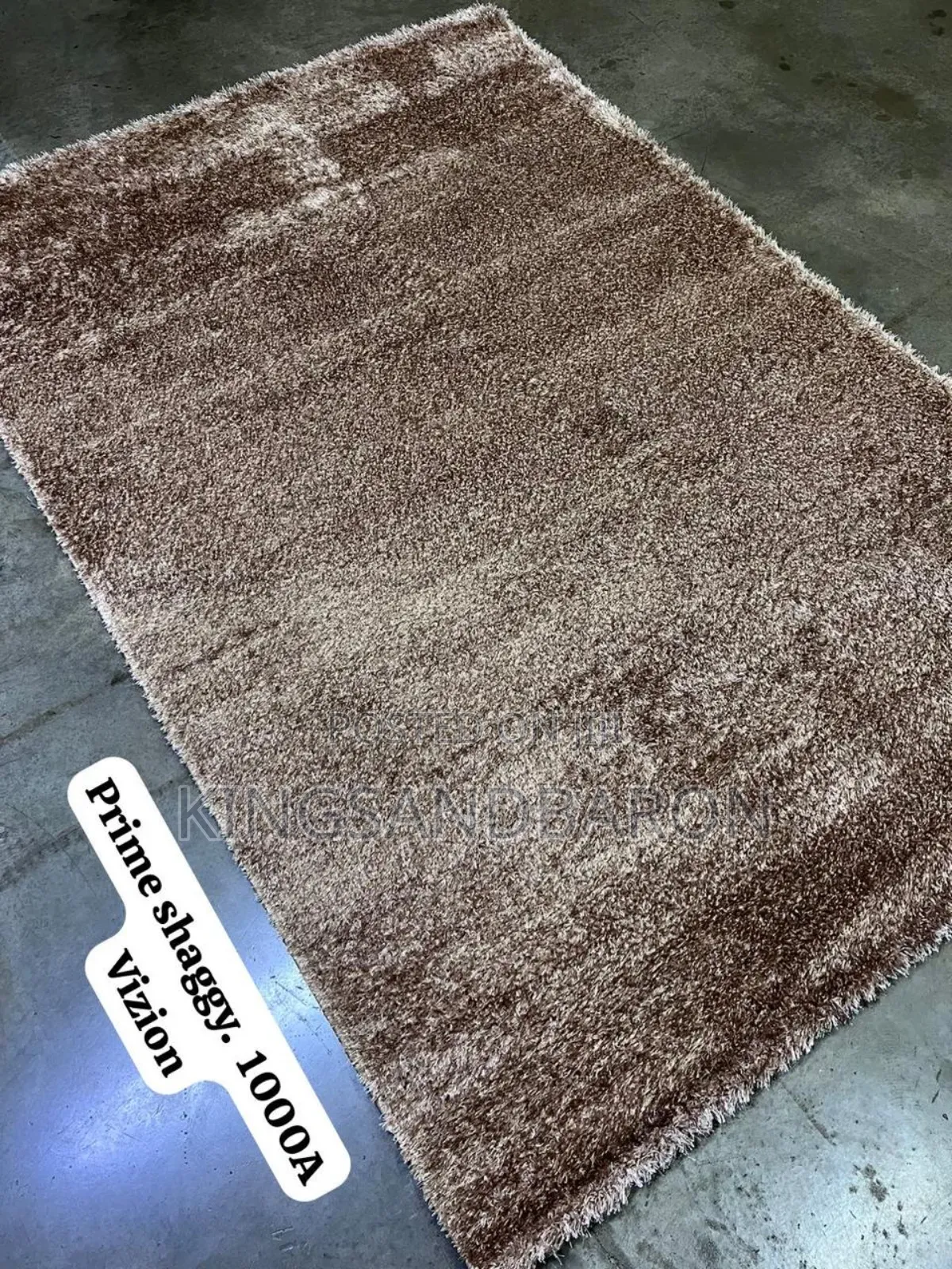 7x10fts Brown Shaggy Turkey Center Rug