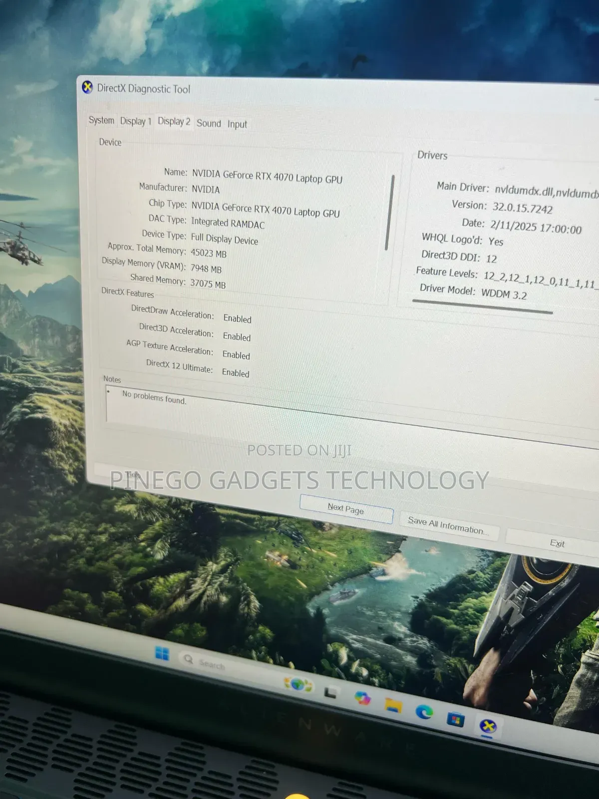 New Laptop Dell Alienware M16 R1 32GB Intel Core I7 SSD 1T