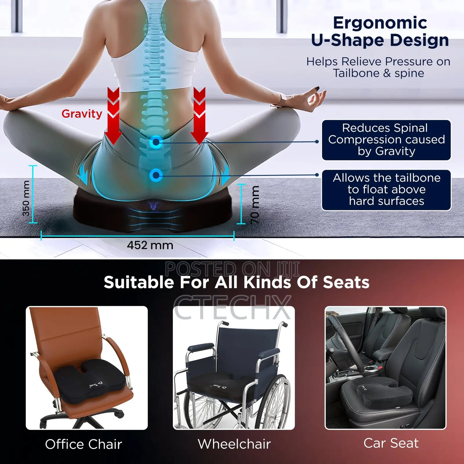 Donut Cushion for Coccyx Pain Pressure Relief .