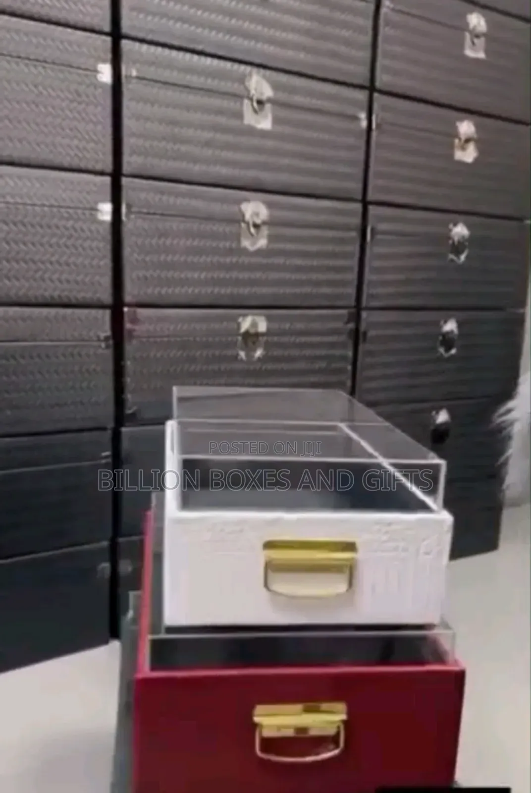 Acrylic Cover Wooden Leather Gift Box