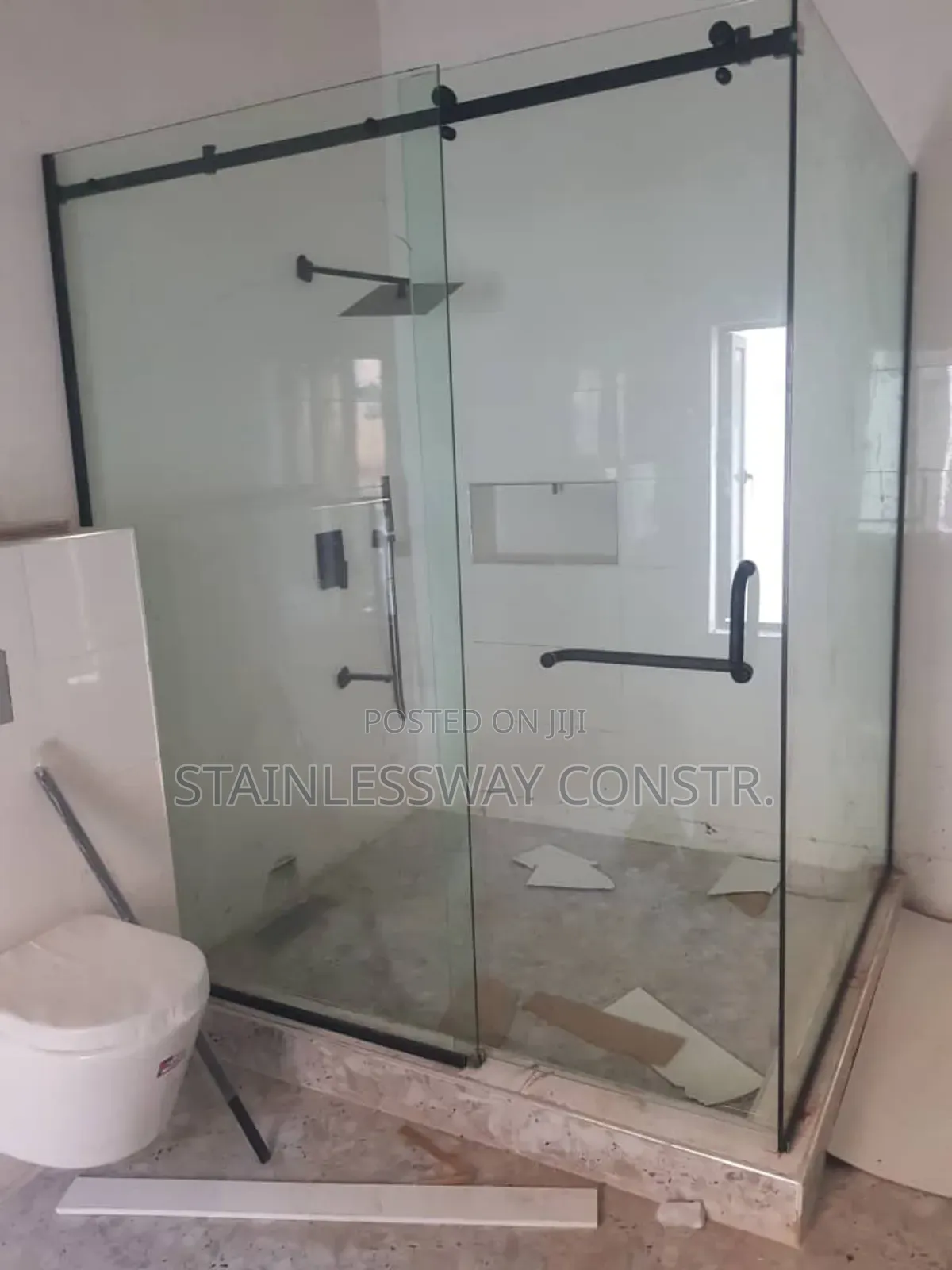 Shower Glass Black Sophis Cubicle