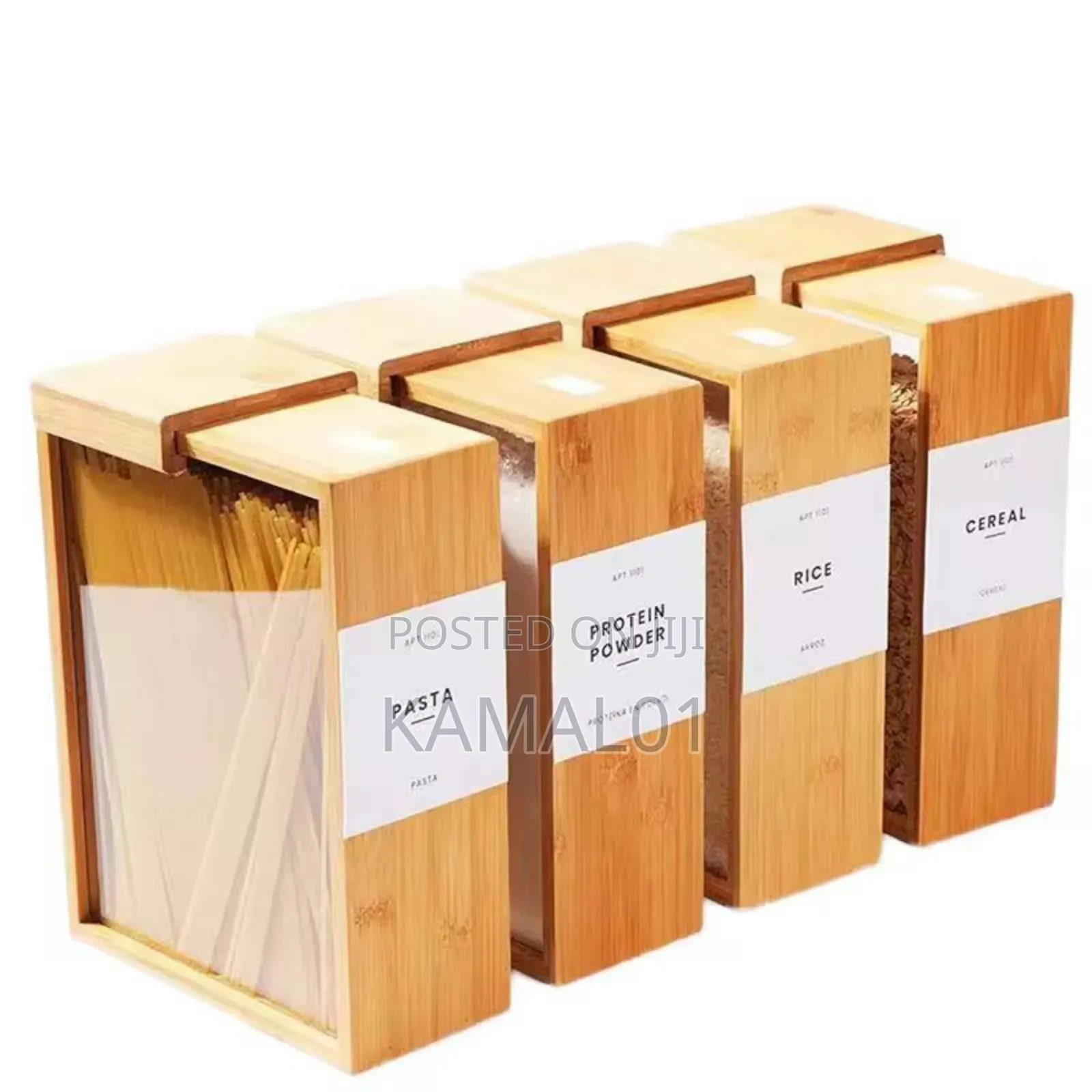 Bamboo Storage Container With Sticker