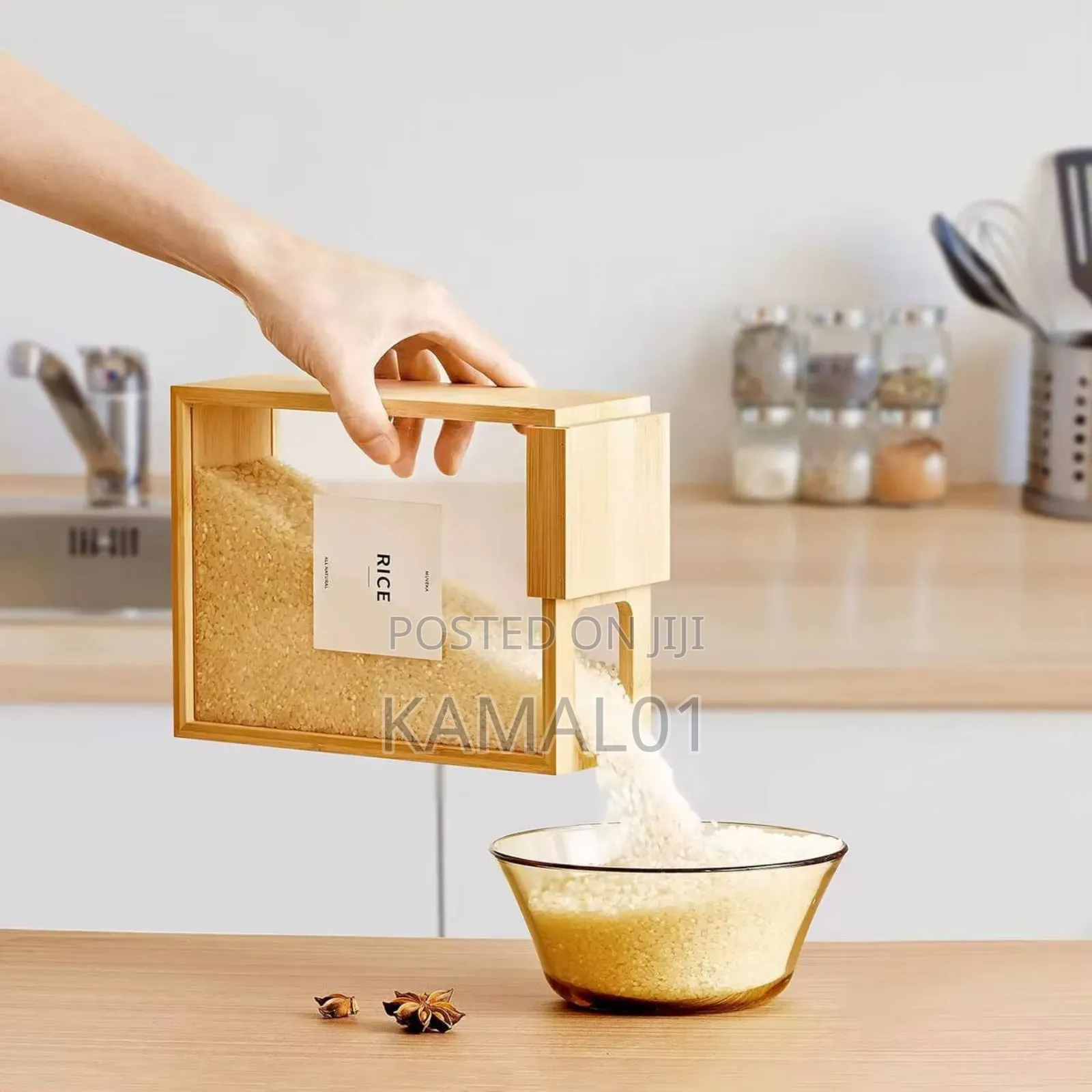 Bamboo Storage Container With Sticker