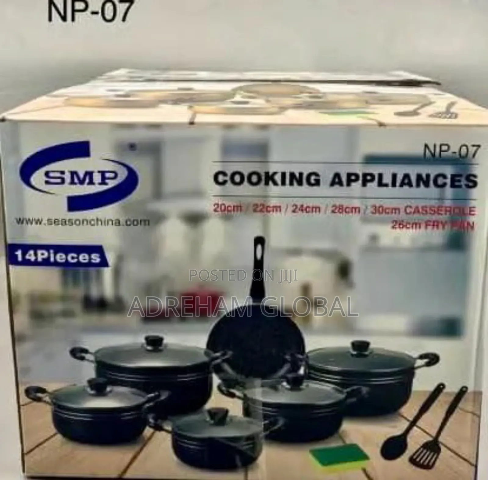 SMP Np-07 14pcs Pots Non Stick Pots 20,22,24,28,30cm Casserole,26cm