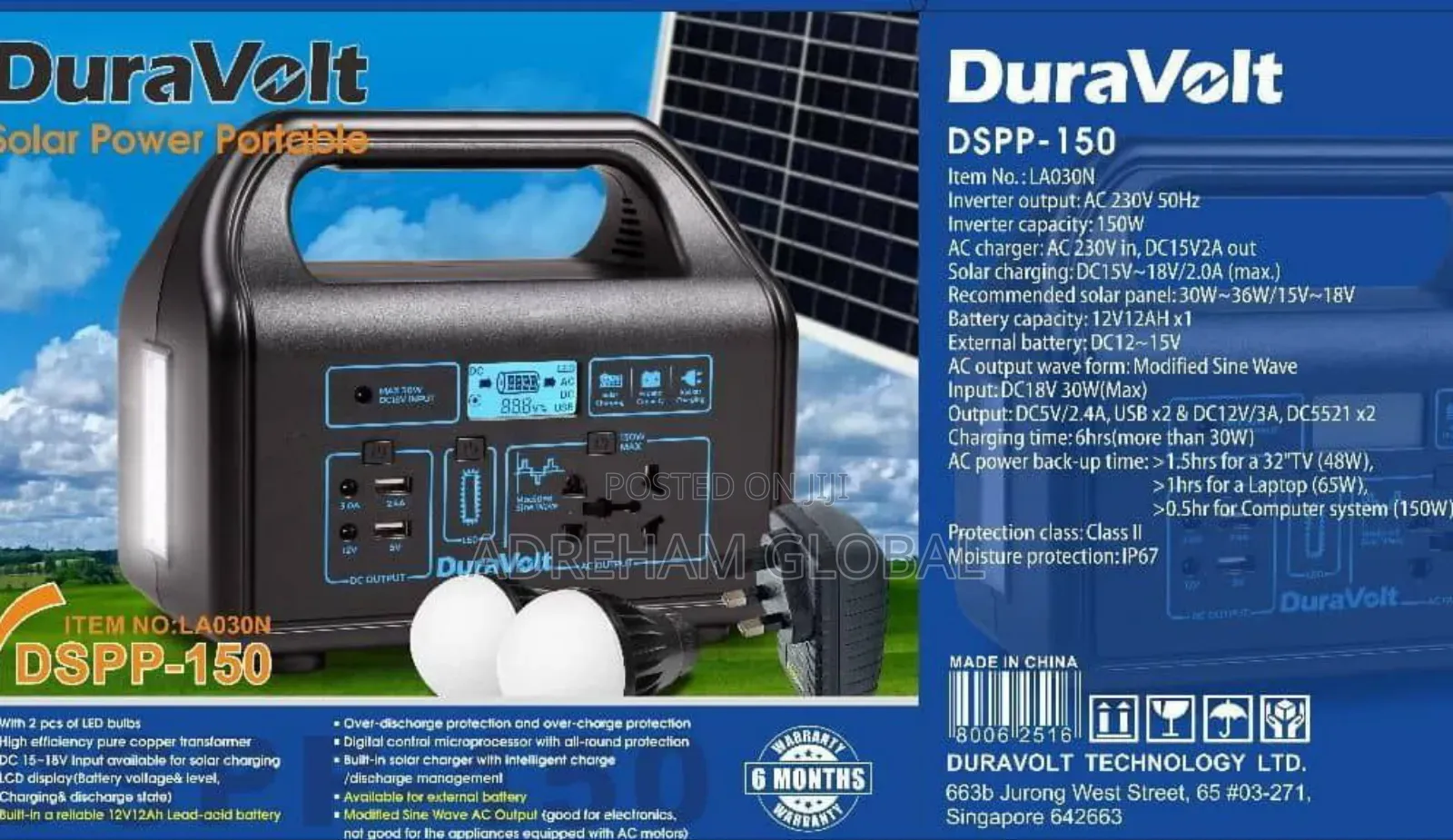 Duravolt Super Power Pack Backup 4 Tv Decoders,Accepts Solar Charging
