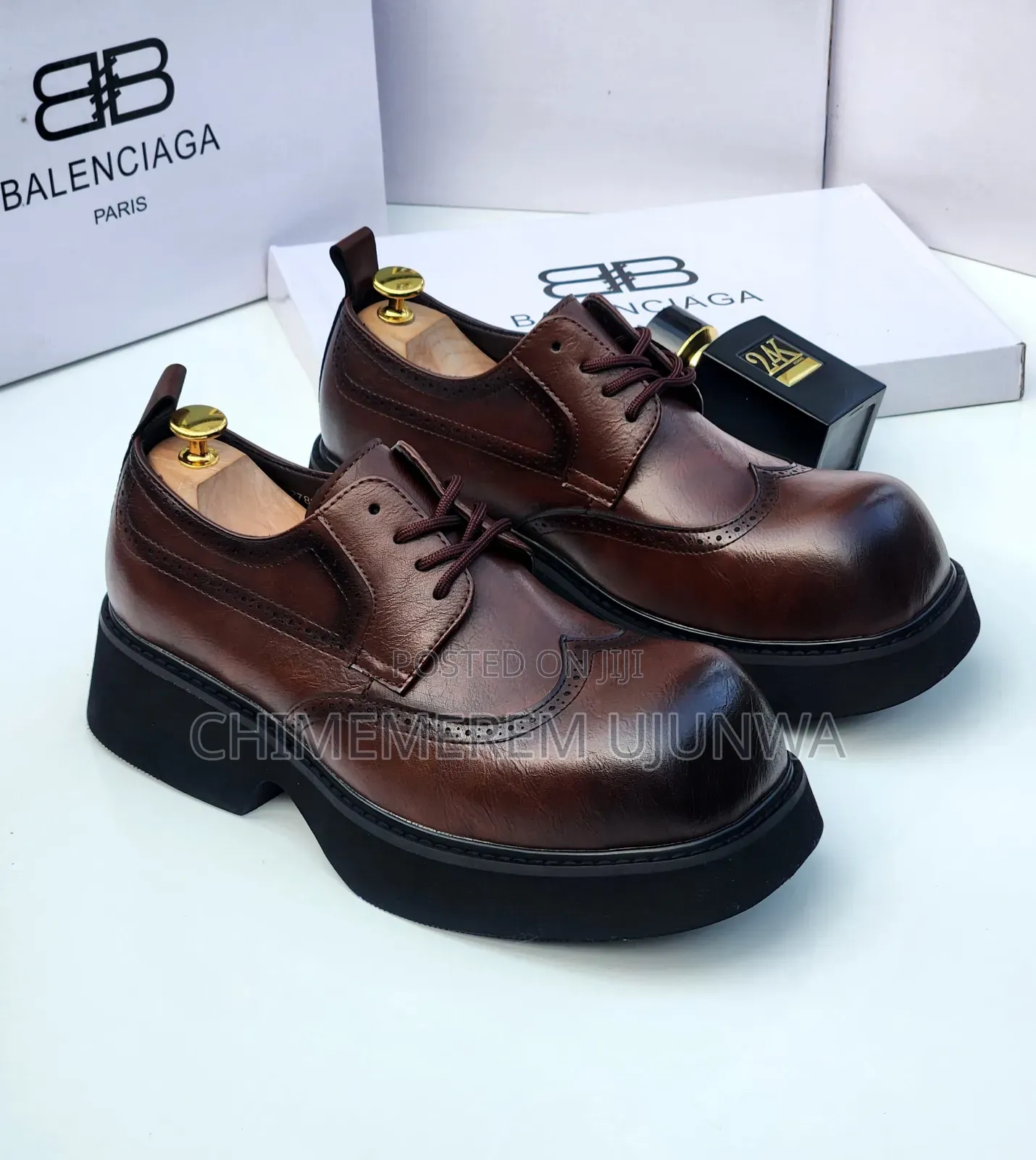Brown and Black Chunky Shoe