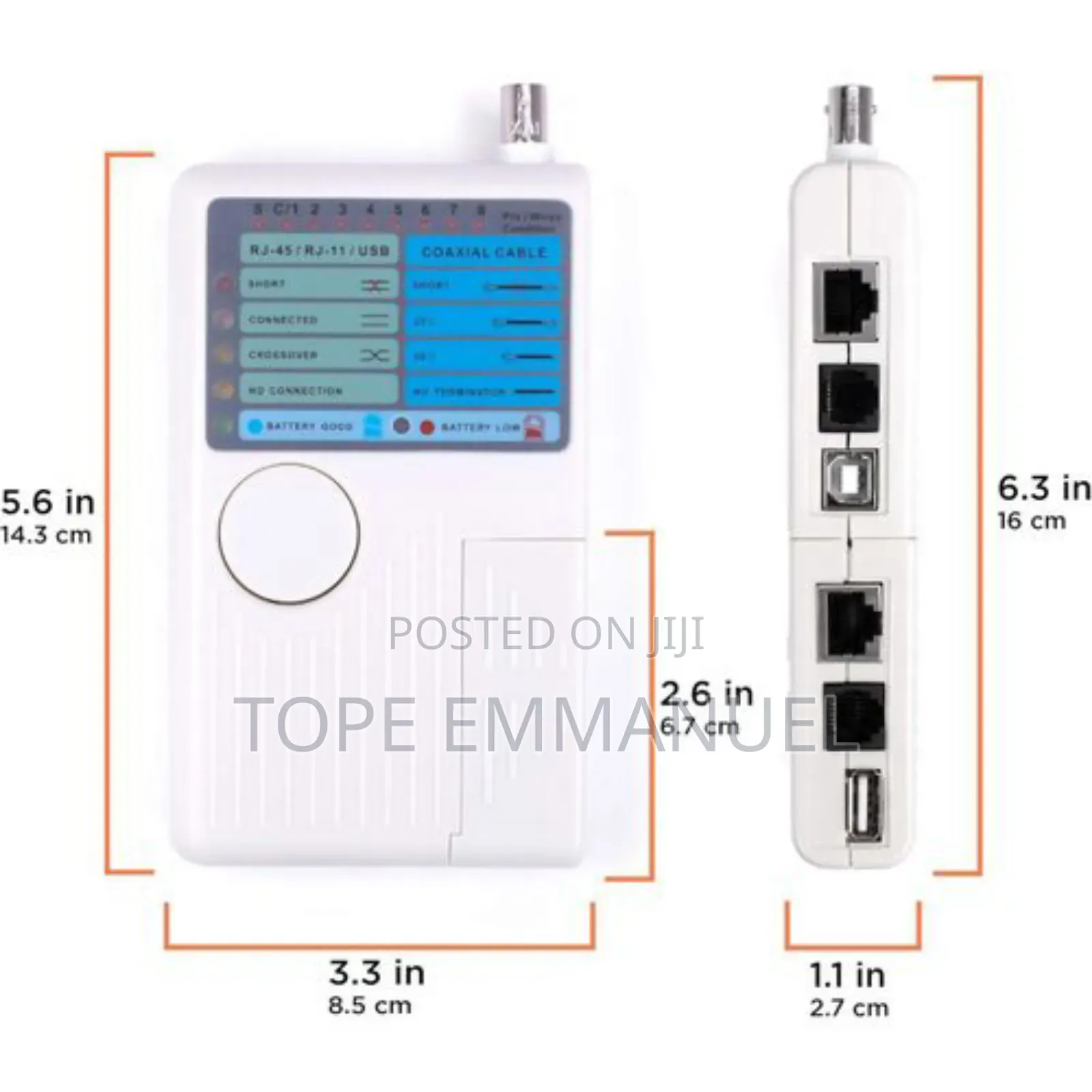 4-in-1 Universal Network Cable Tester Tool - Bnc, Rj45, Rj11, Usb Port