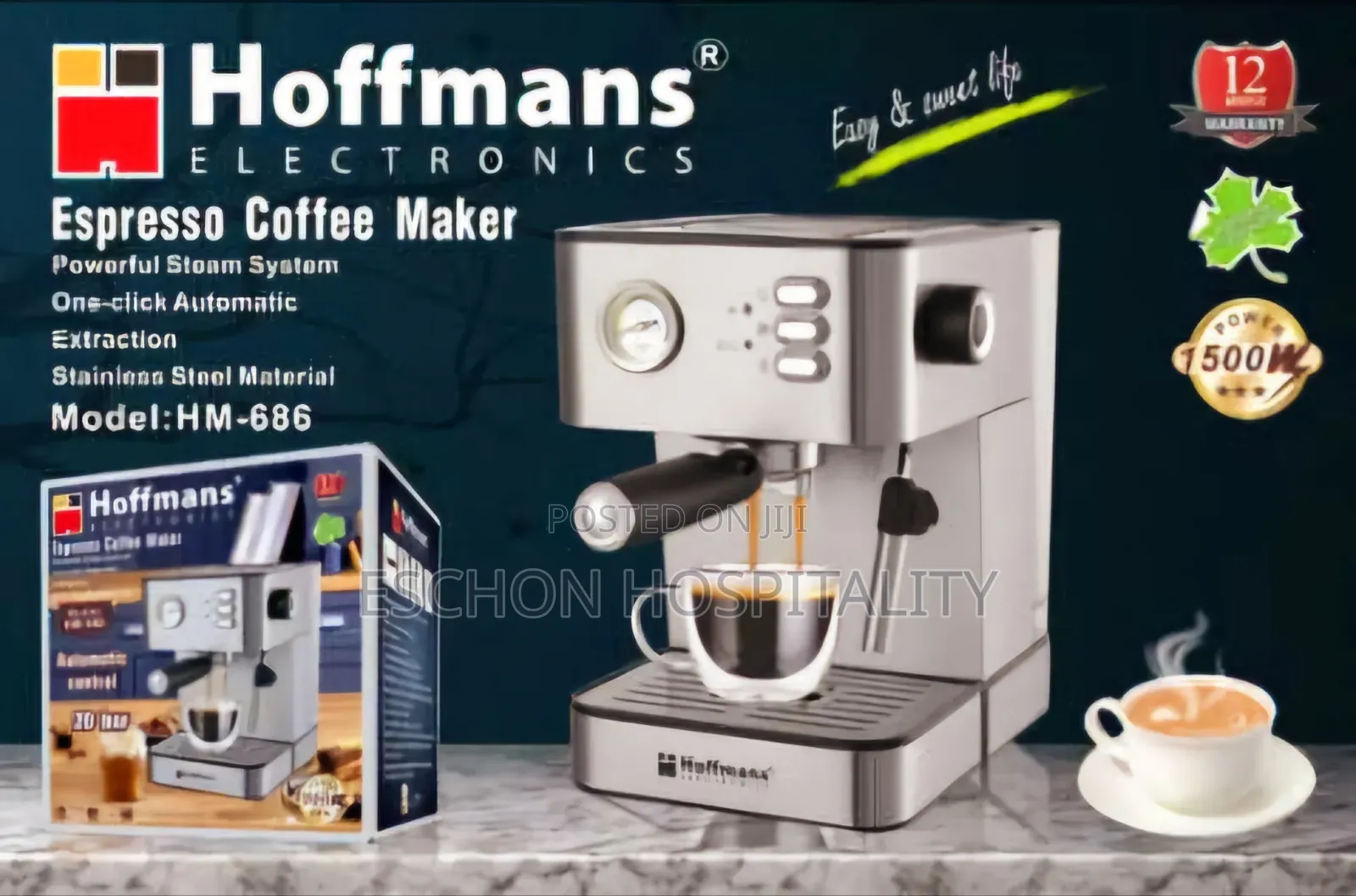 Hoffmans Espresso Coffee Maker Machine Hm-686.