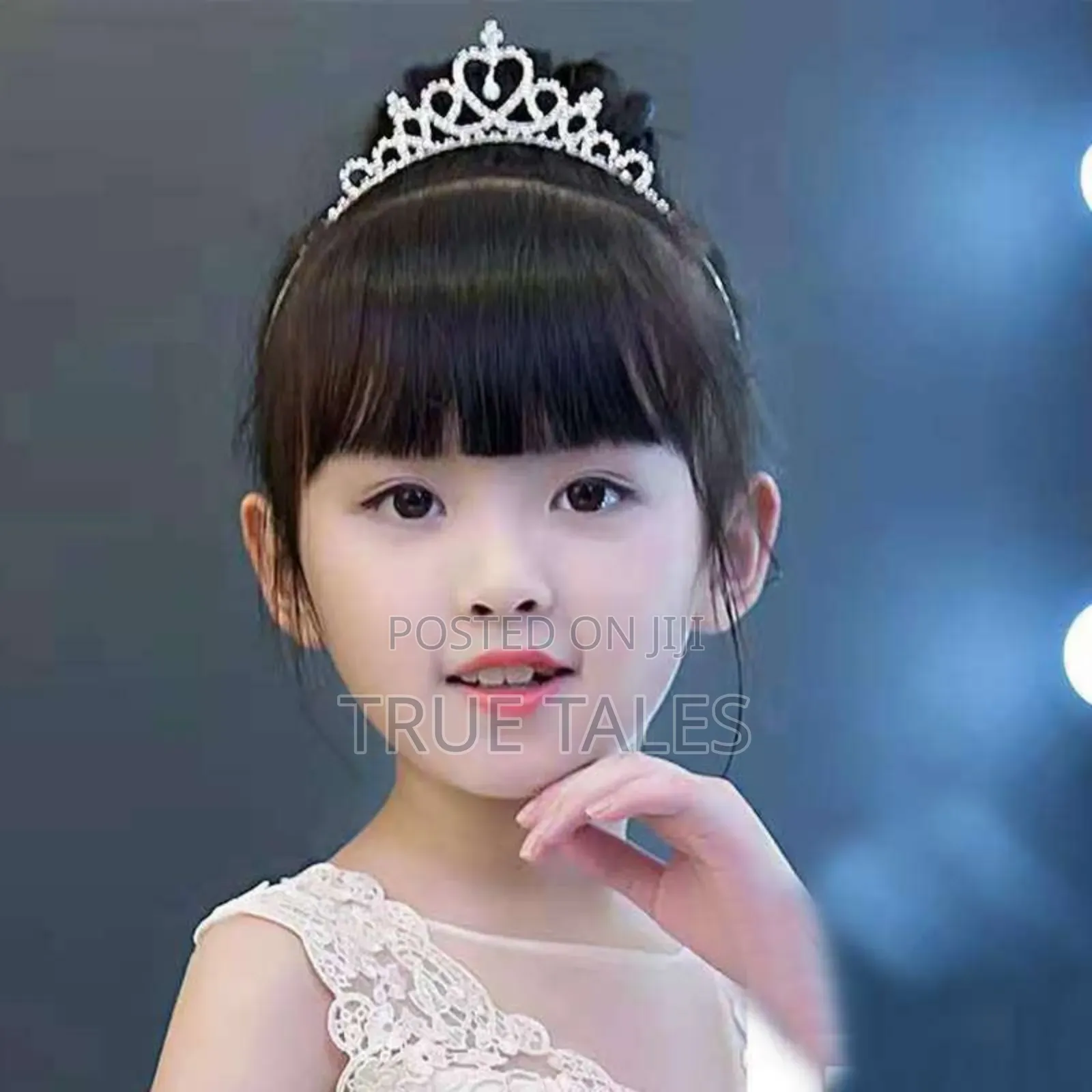 Girls Silver Crystal Tiara Hair Crown