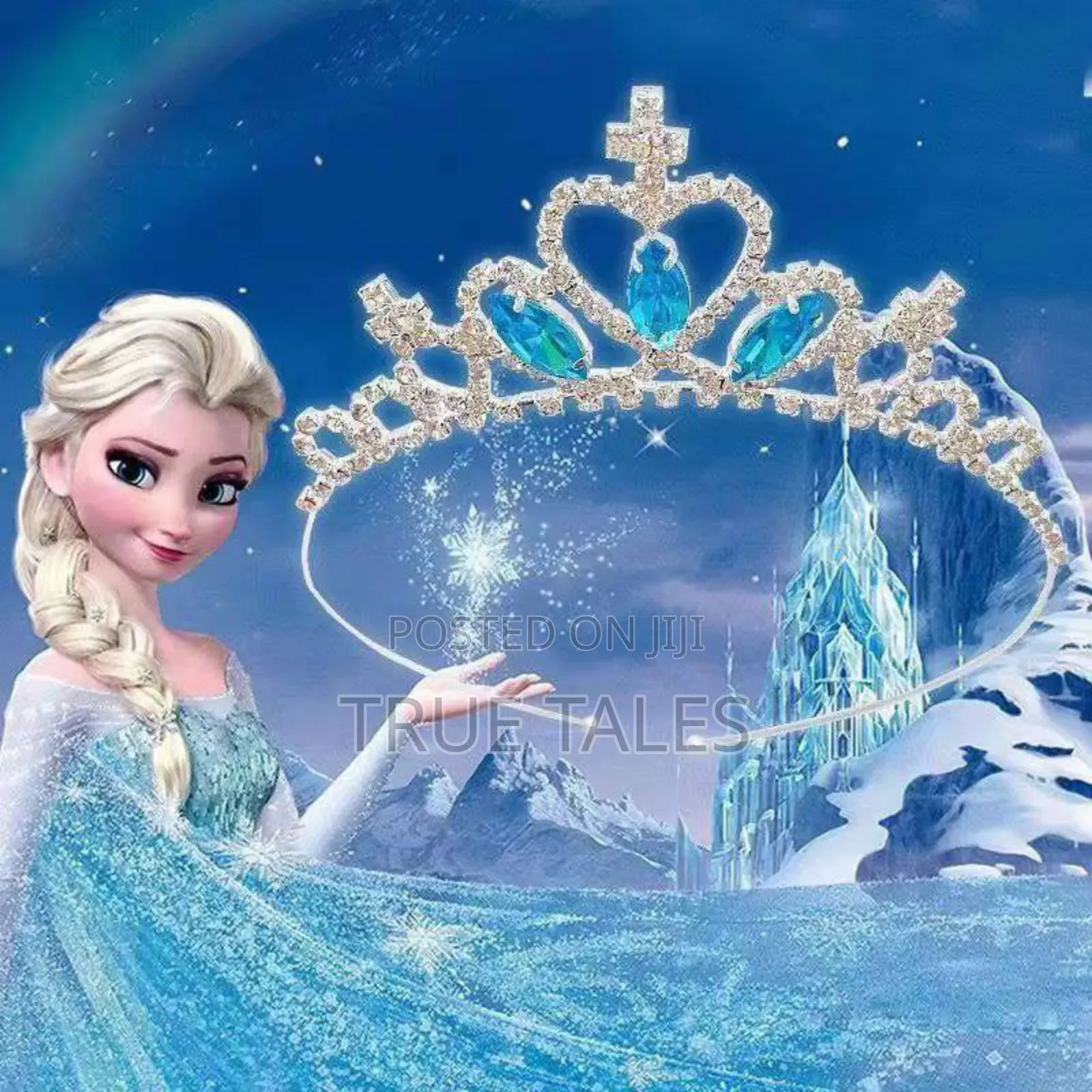 Girls Embellished Crystal Crown Pink And Blue Colours