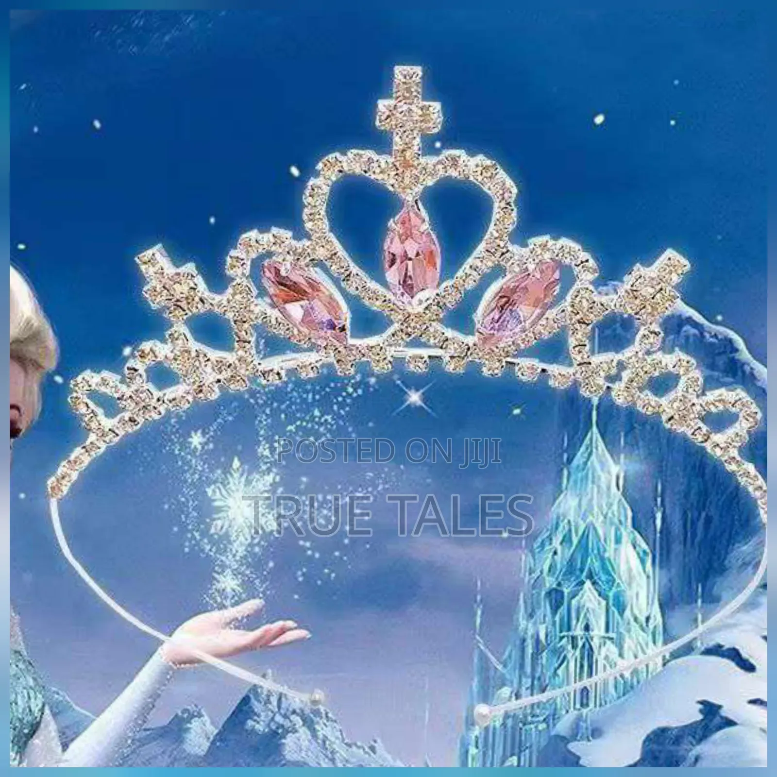 Girls Embellished Crystal Crown Pink And Blue Colours