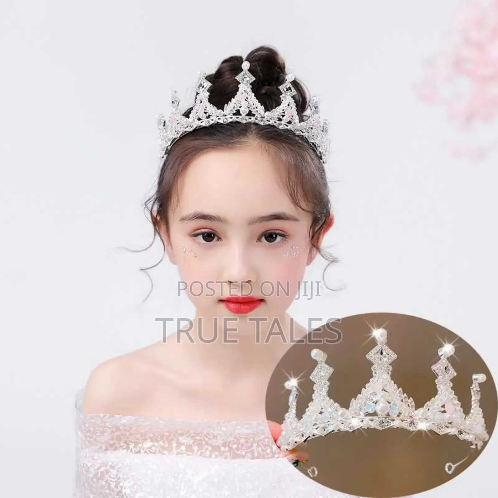 Girls Crystal Tiara  Hair Crown Available In Gold And Silver Colours