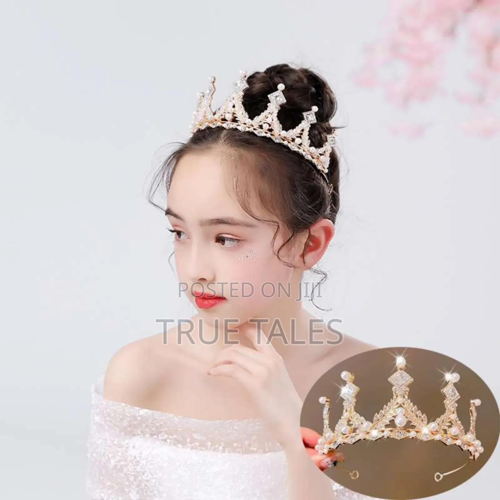 Girls Crystal Tiara  Hair Crown Available In Gold And Silver Colours
