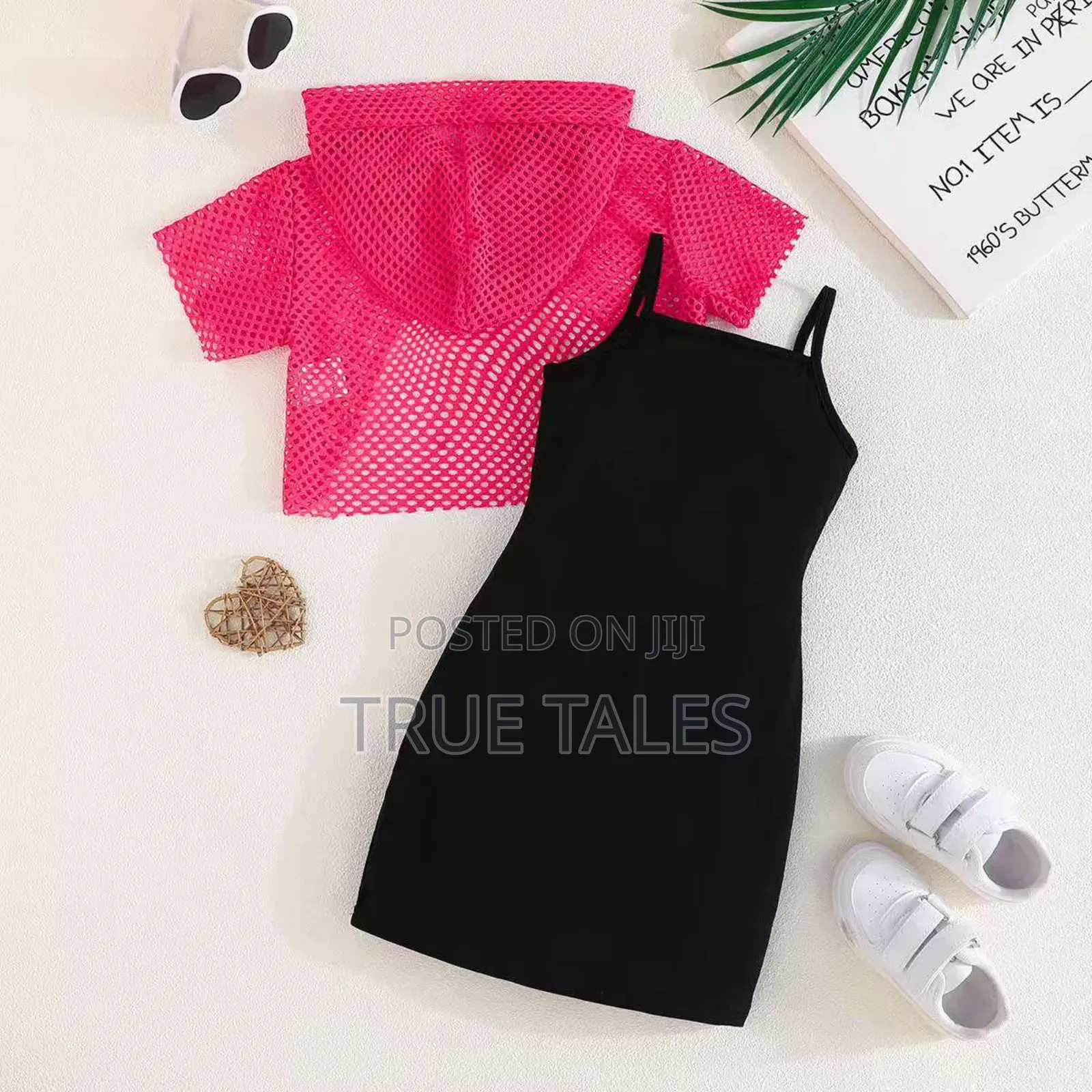 California Pink Hoodies And Black Dress Set Ages 2 To 8 Years