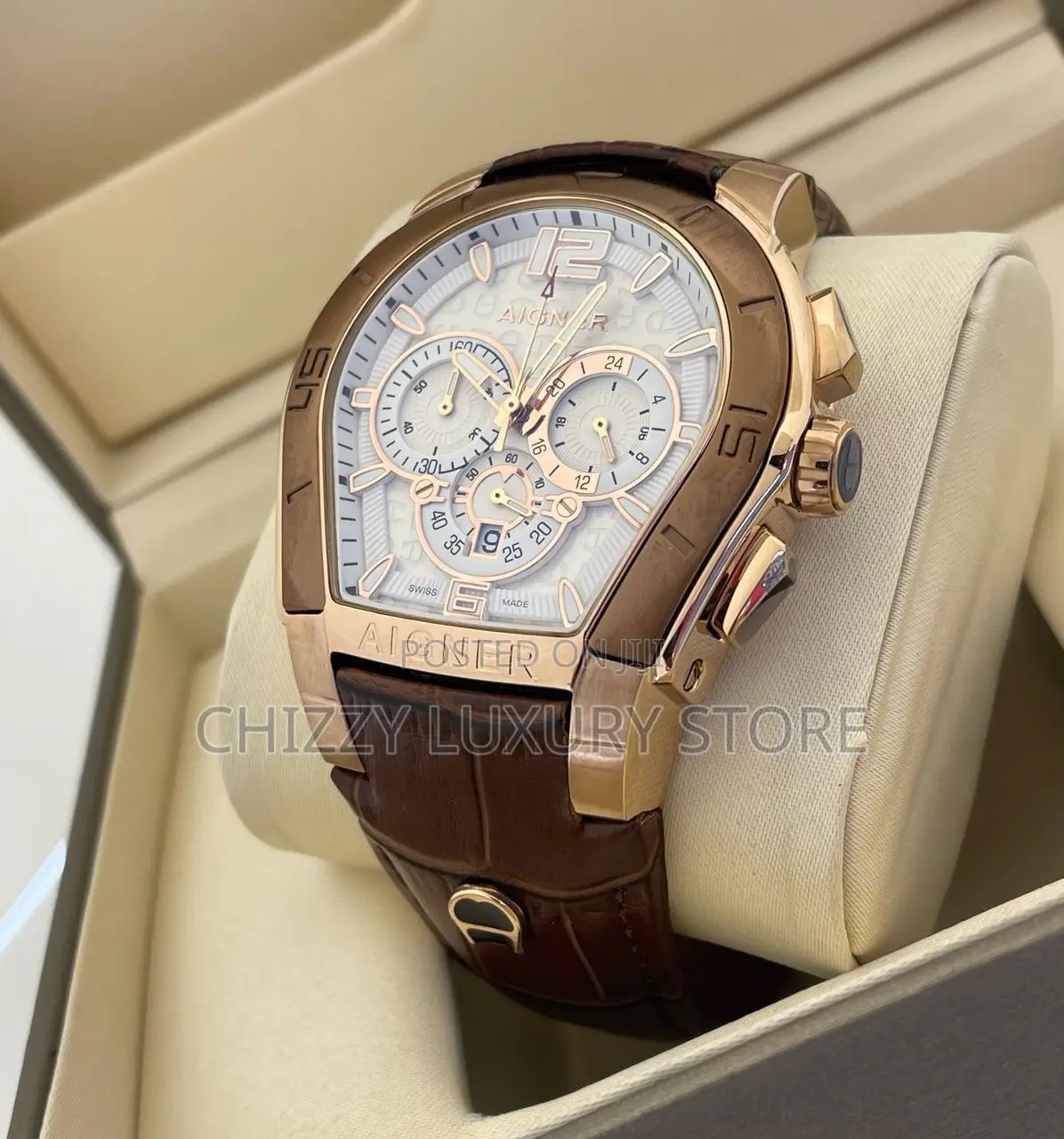 Aigner Quality Luxury Couples Set Genuine Leather Wristwatch