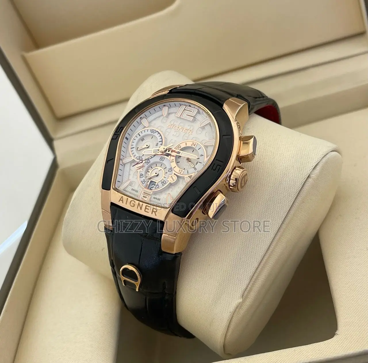 Aigner Quality Luxury Couples Set Genuine Leather Wristwatch