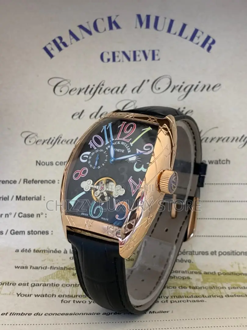 Franck Muller Quality Men Genuine Leather Wristwatch