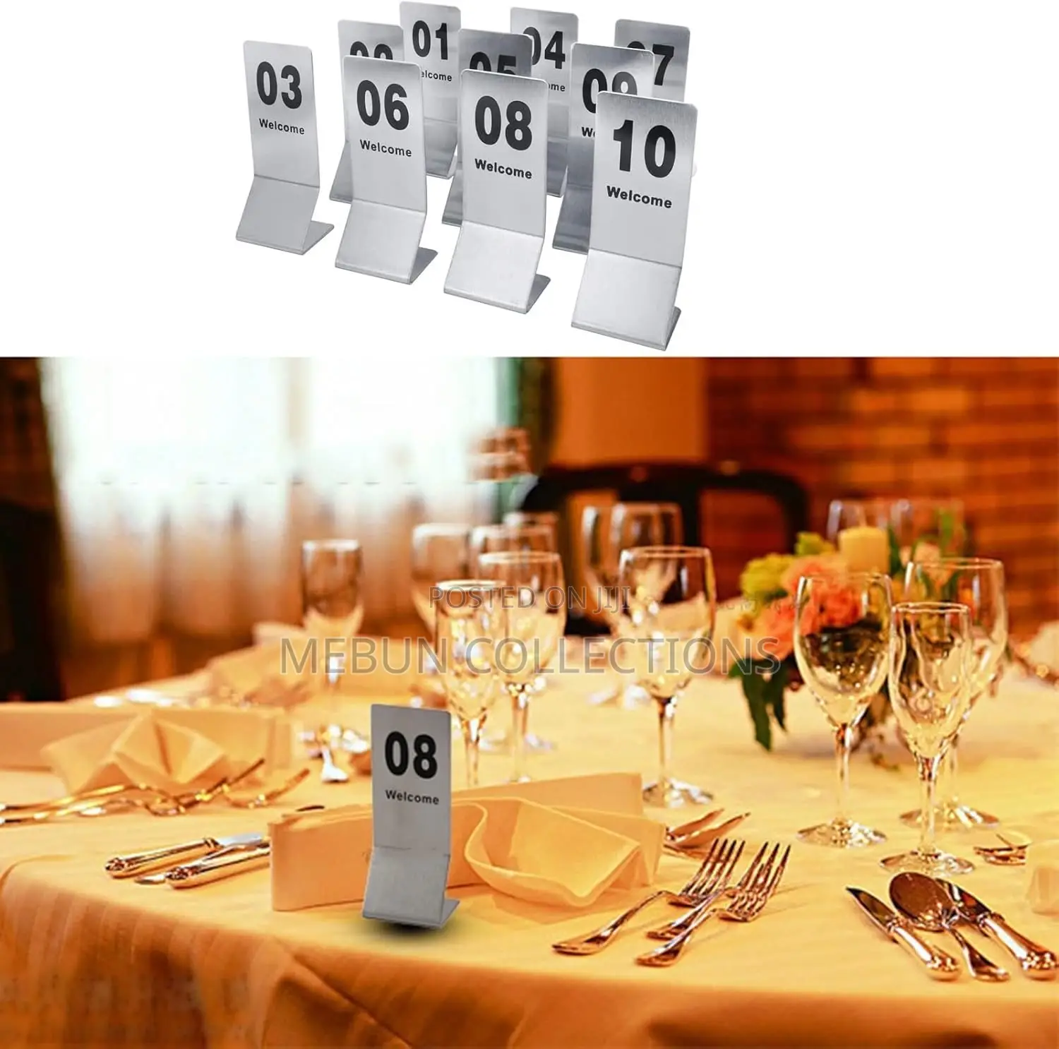 Stainless Steel Table Signs Table Numbers