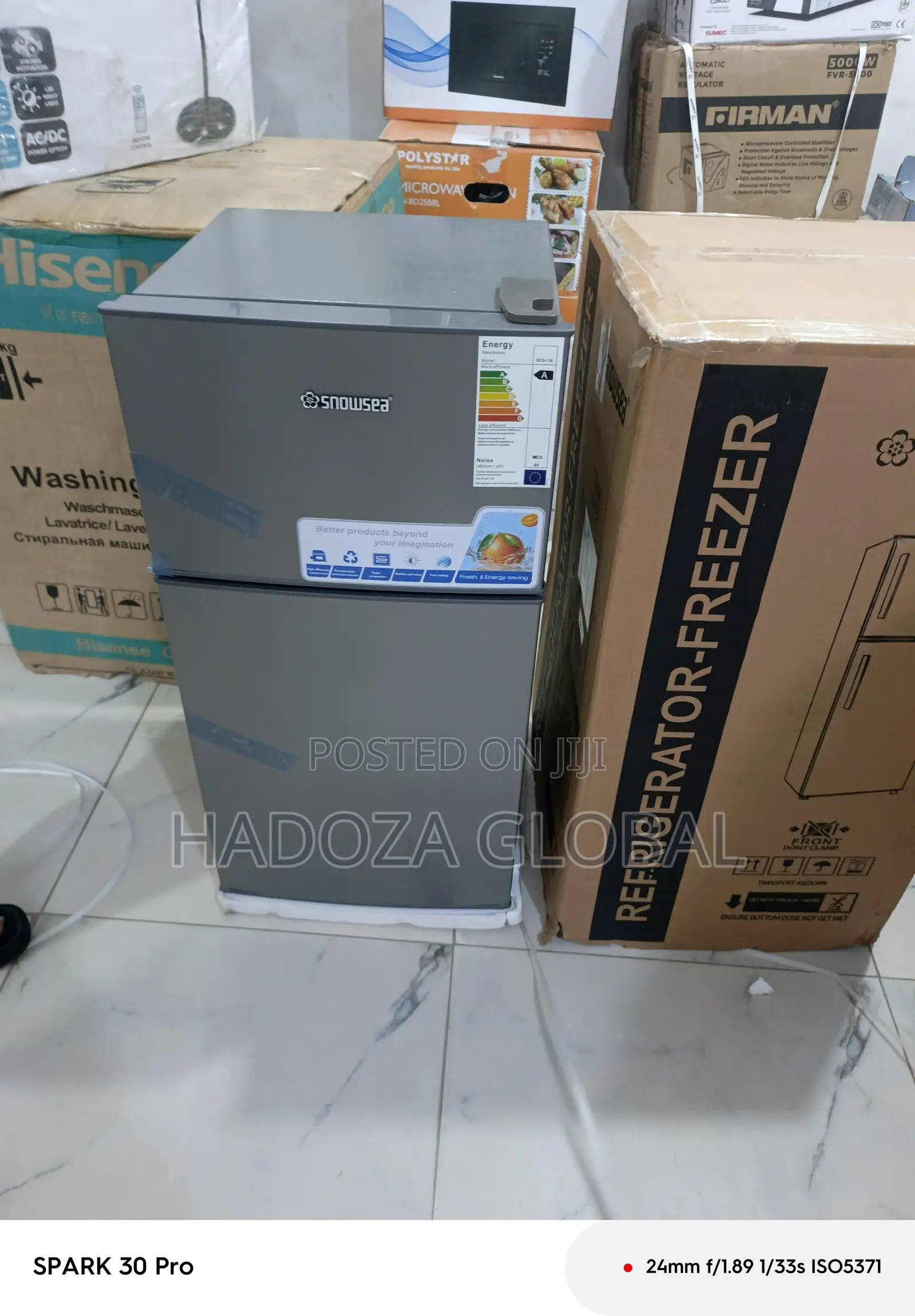Snowsea 136l Double Door Fridge