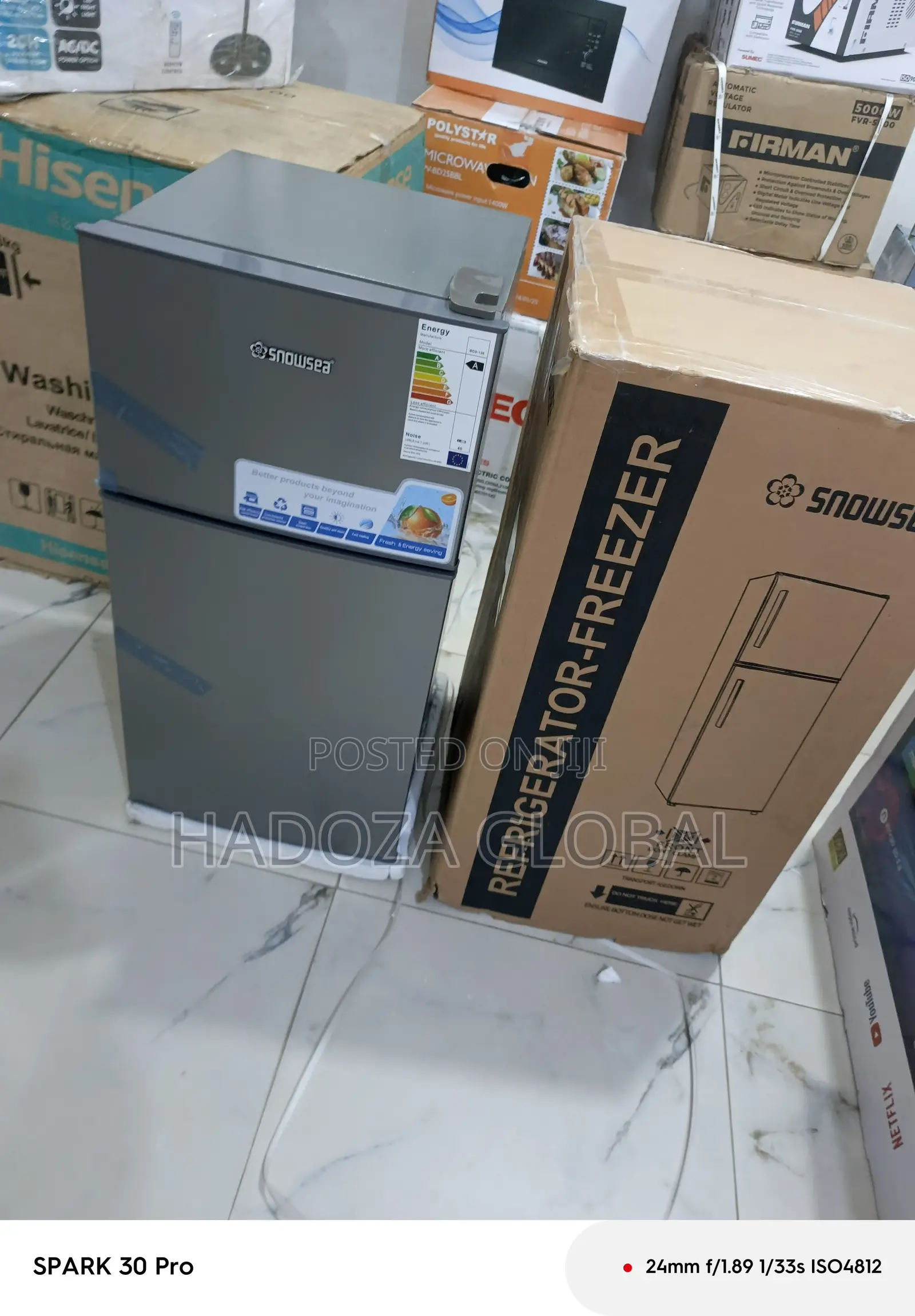 Double Door Fridge By Snowsea – 136 Litres