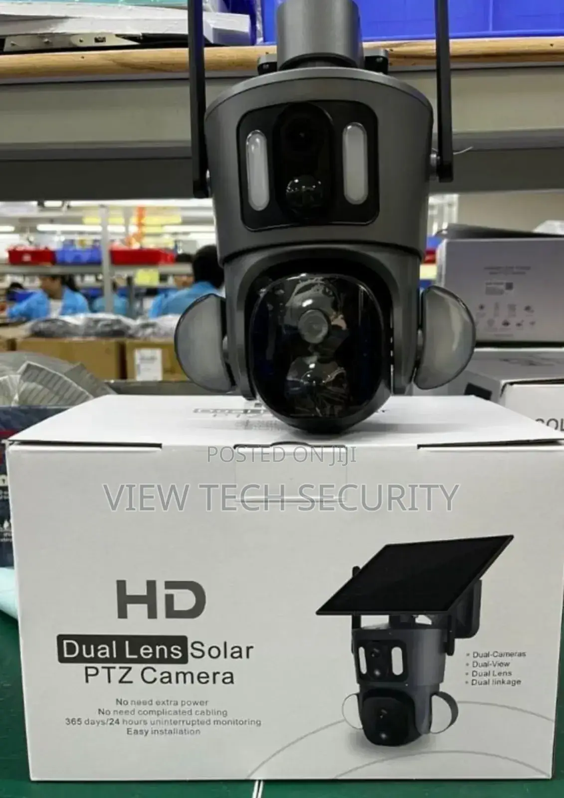 Dual Lenses Solar CCTV Camera 4g