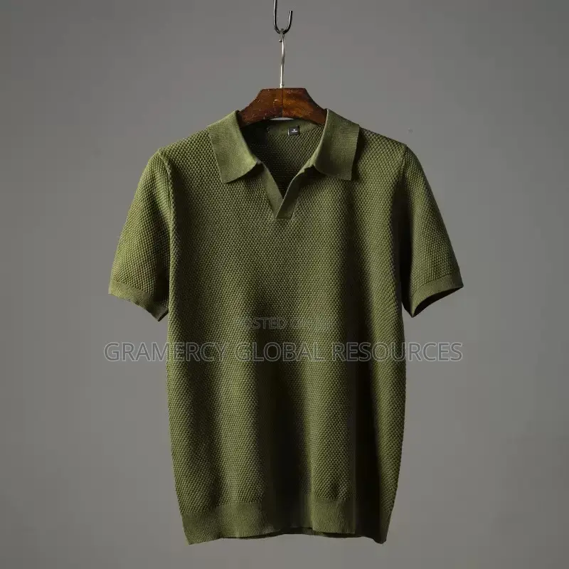 High Quality Knitted Polo Shirt Old Money Style