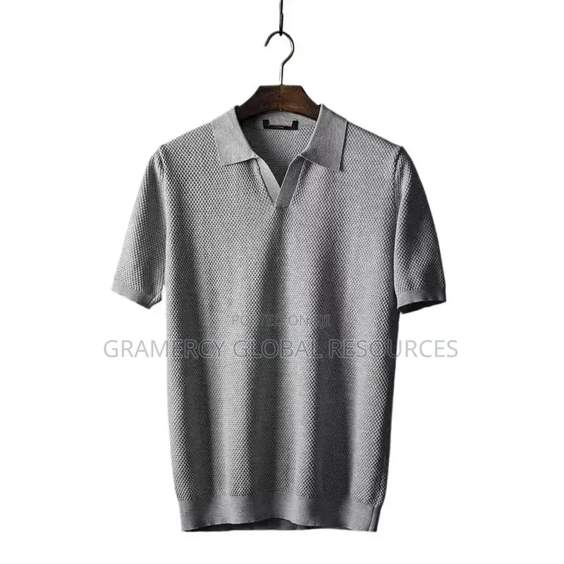 High Quality Knitted Polo Shirt Old Money Style