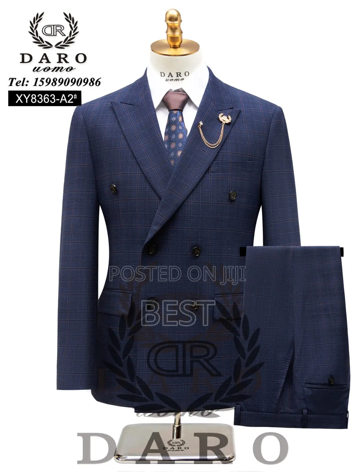 Turkish Luxury Men's Suit (Double Breasted Check Suit)
