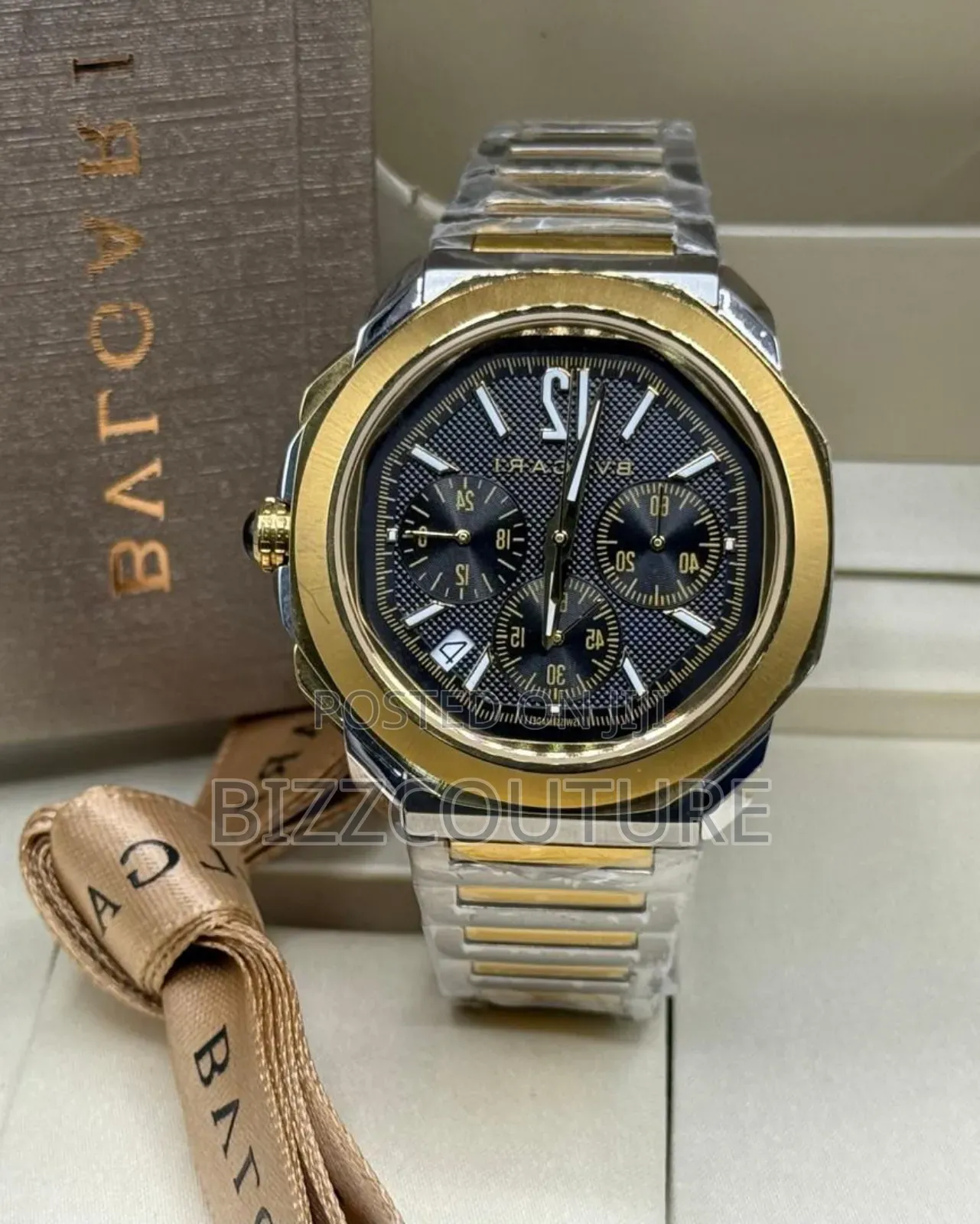 Original Bvlgari Two-Tone Stainless Steel Quartz Calendar Watch