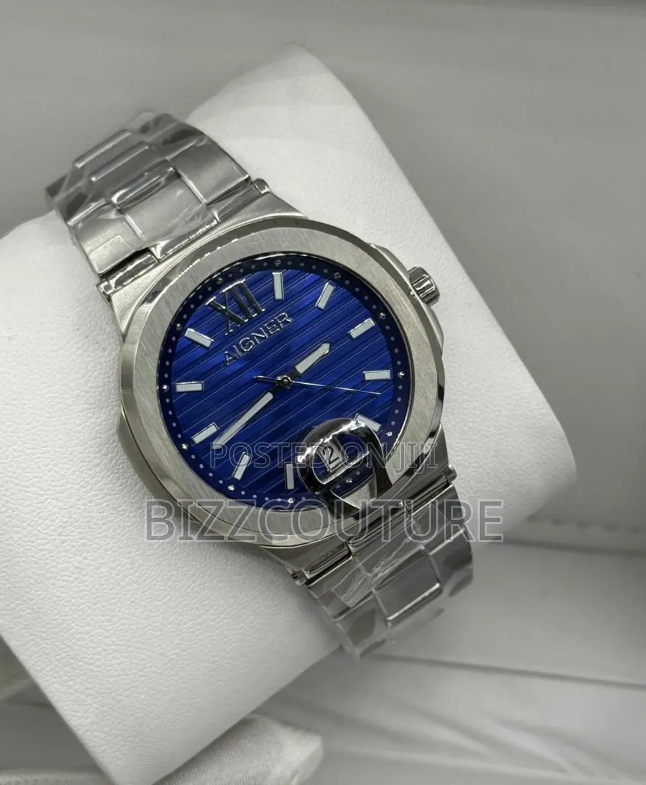 Original Aigner Silver Stainless Steel Calendar Quartz Watch in Store