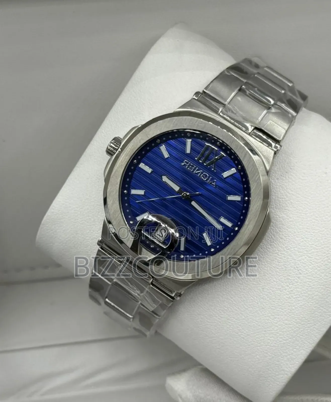 Original Aigner Silver Stainless Steel Calendar Quartz Watch in Store