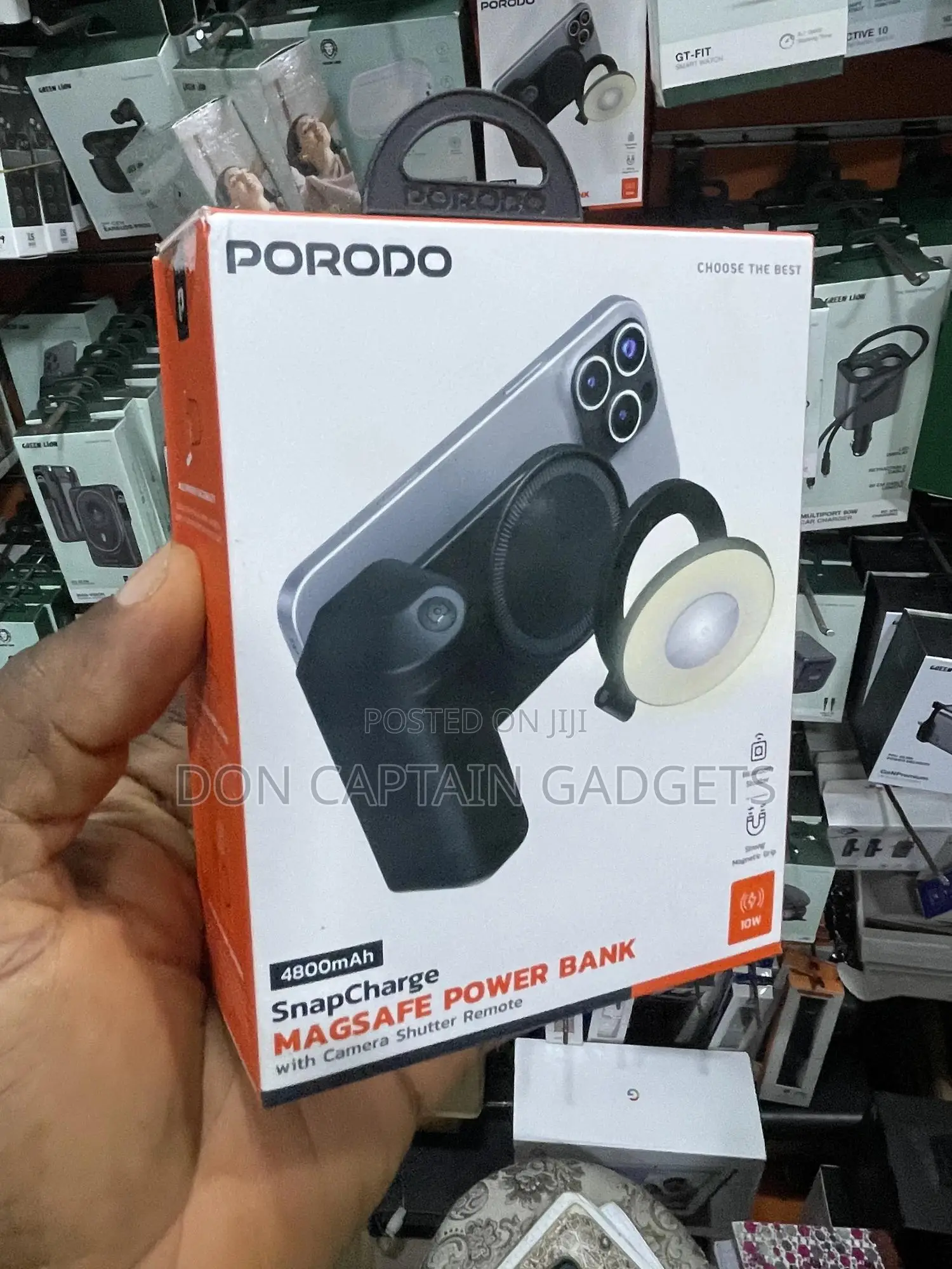 Porodo 4800mah Snapcharge Magsafe Power Bnak Wit Camera Shutter Remote