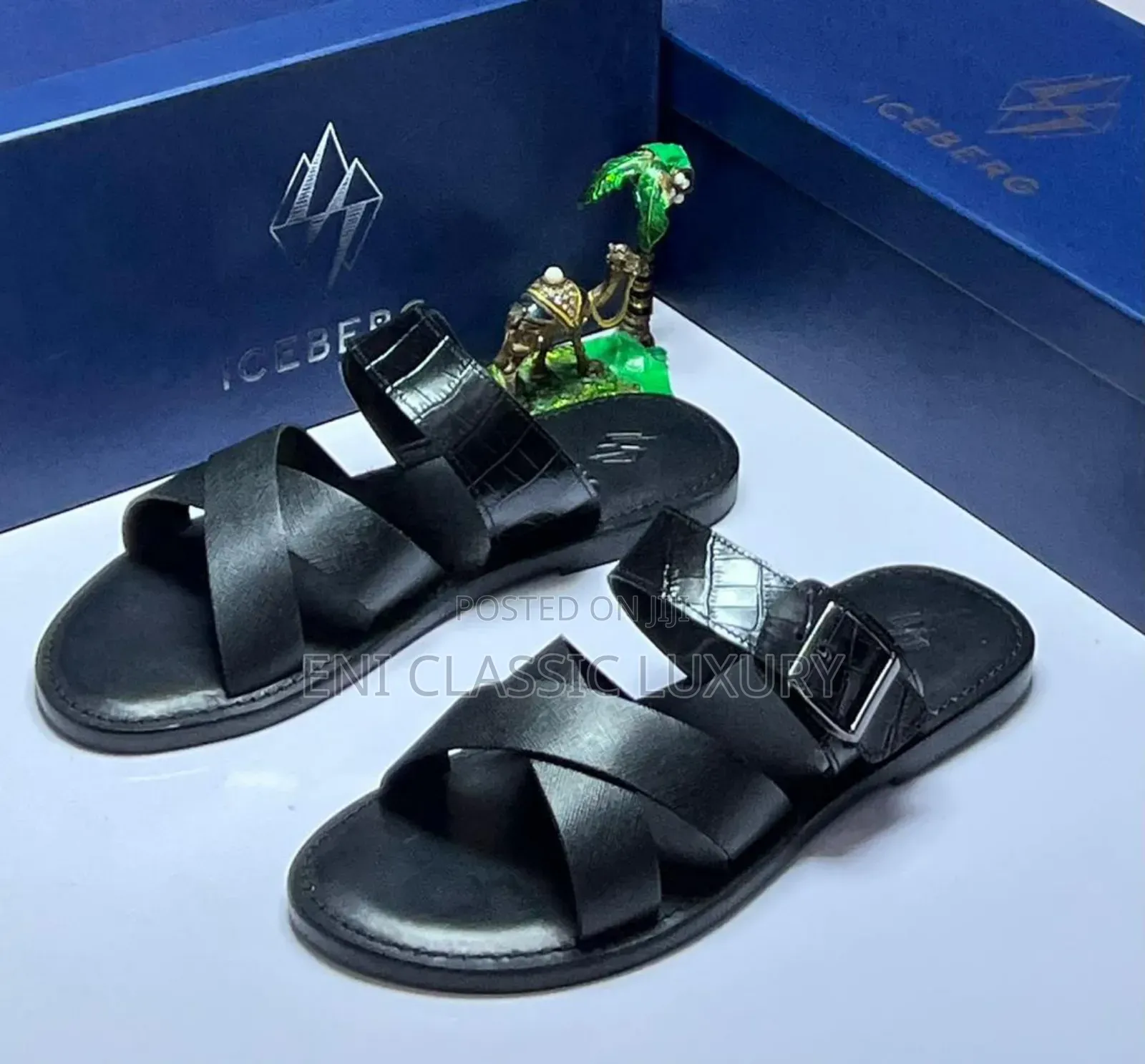 100% Quality Luxury Leather Slippers For Men's Well Branded Package