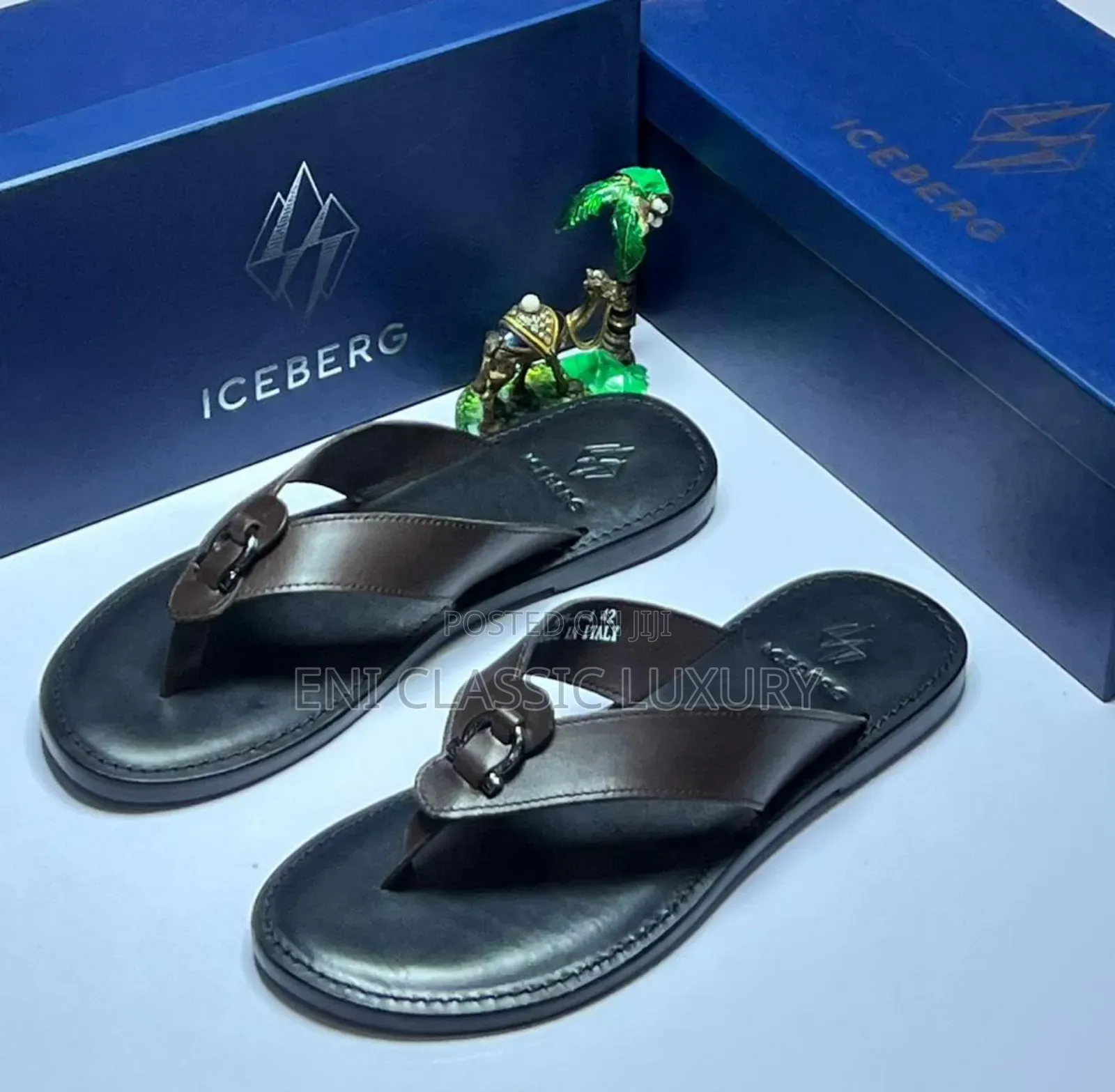 100% Quality Luxury Leather Slippers For Men's Well Branded Package