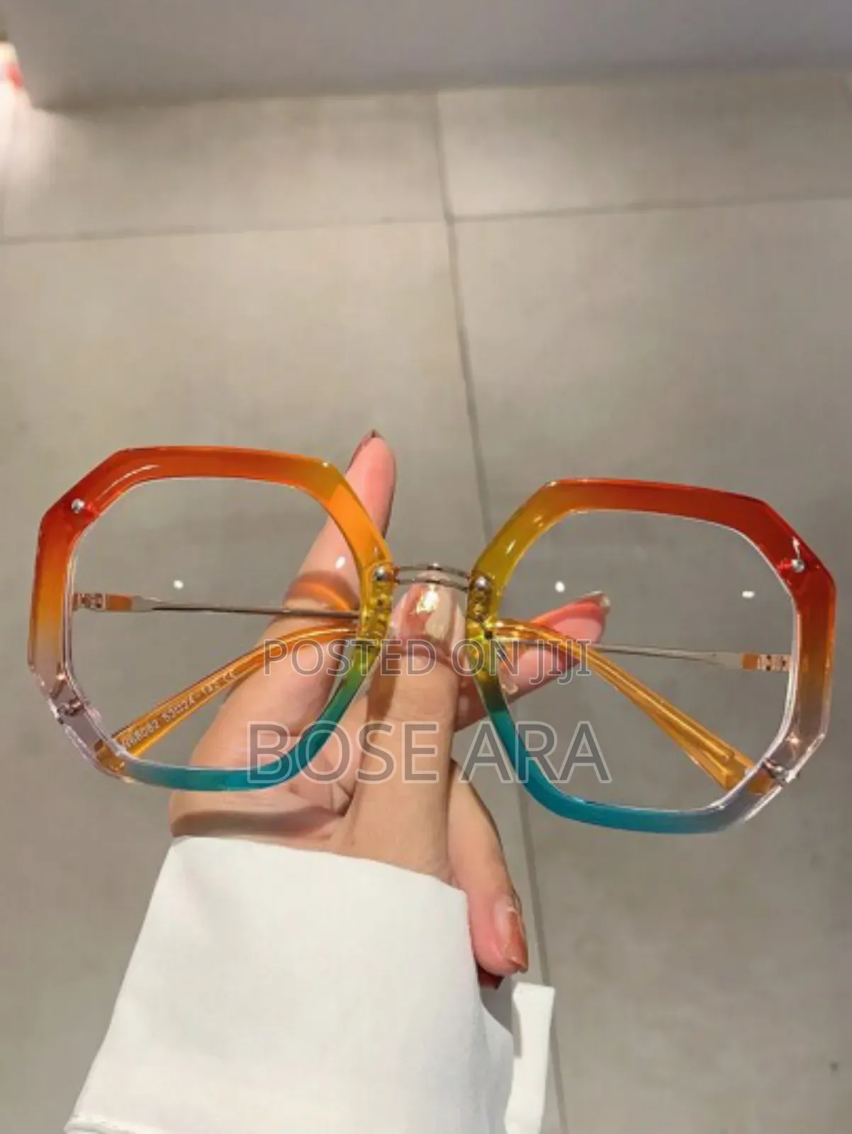 Clear Frame Metal Ladies Eye Glasses With Glass Case