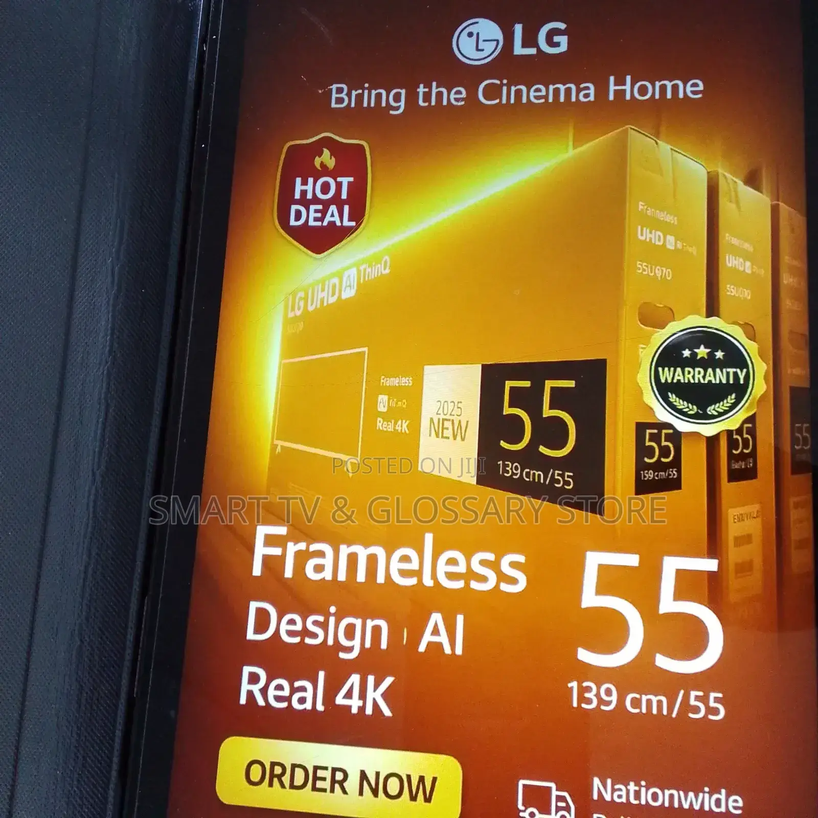 55 Inches Lg Smart Tv Showcasing Apps