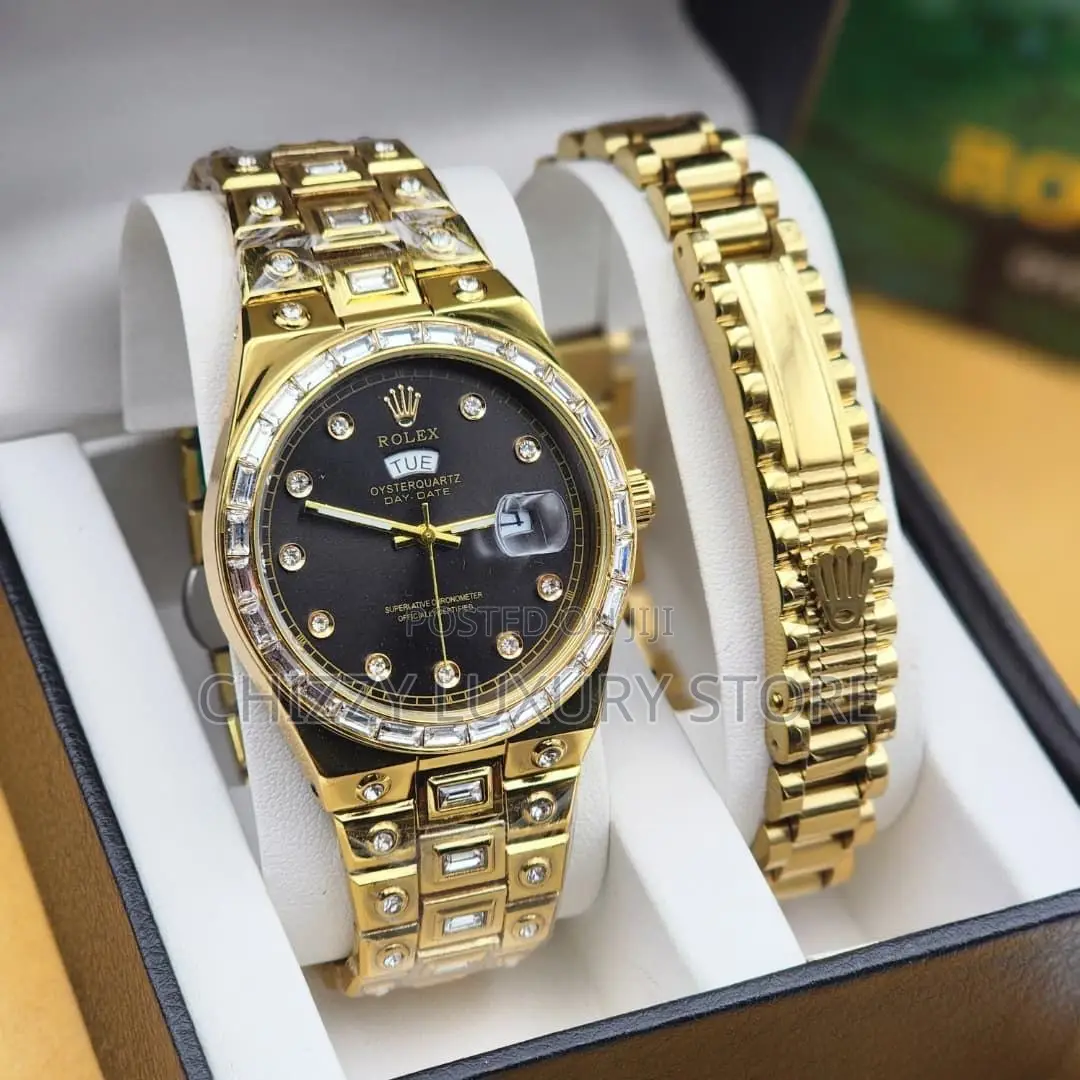 Rolex Quality Luxury Men Chain Strap Wristwatch