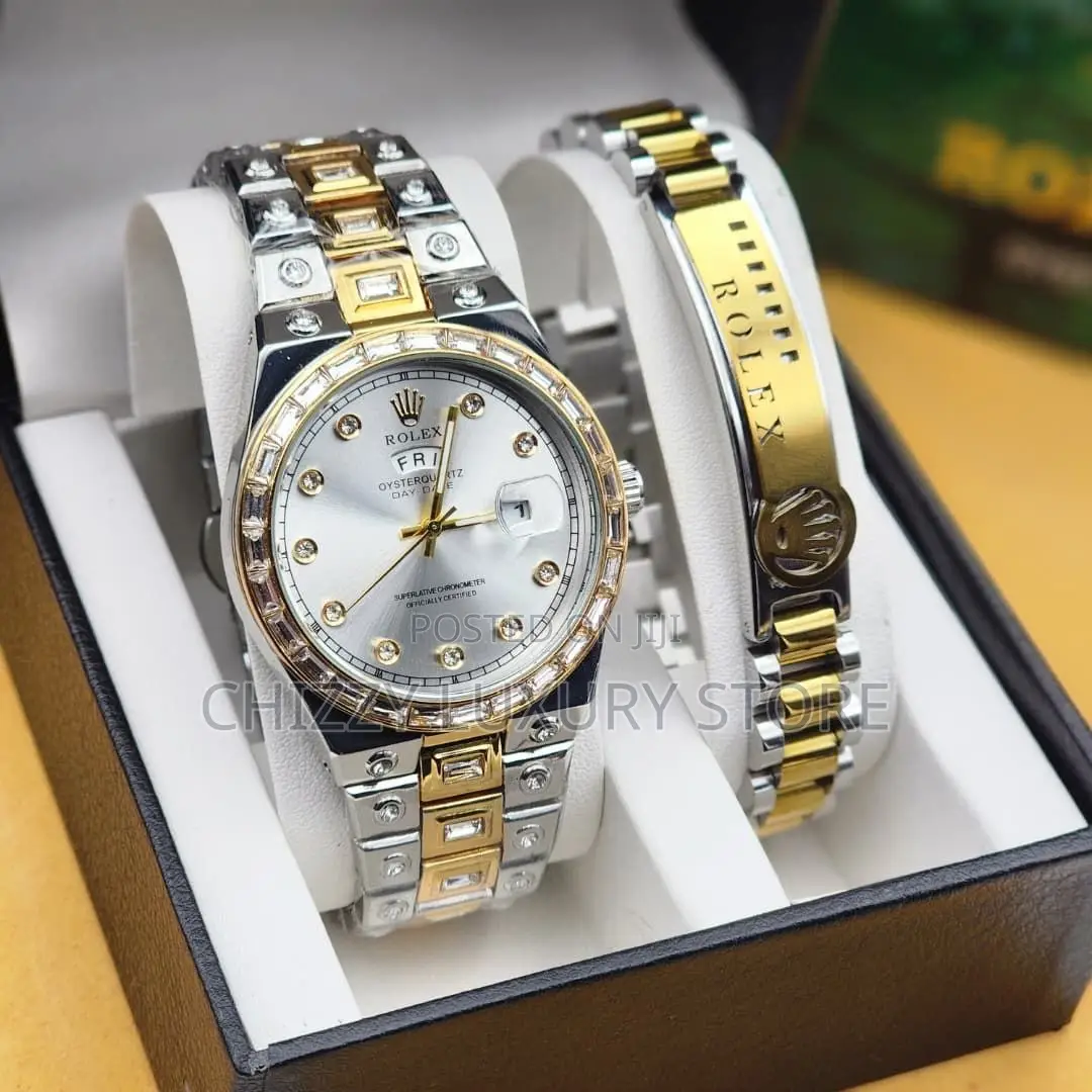 Rolex Quality Luxury Men Chain Strap Wristwatch