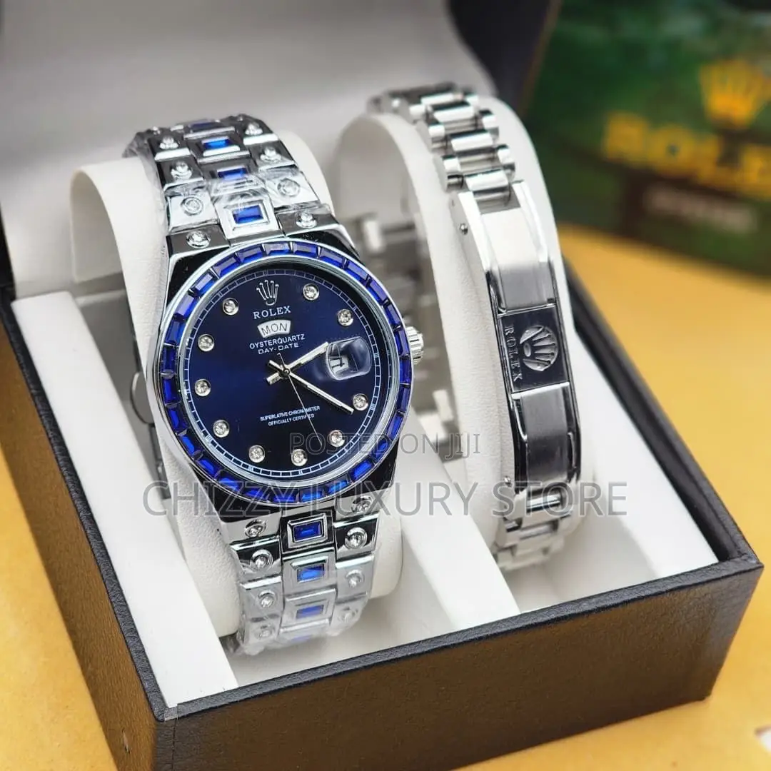 Rolex Quality Luxury Men Chain Strap Wristwatch