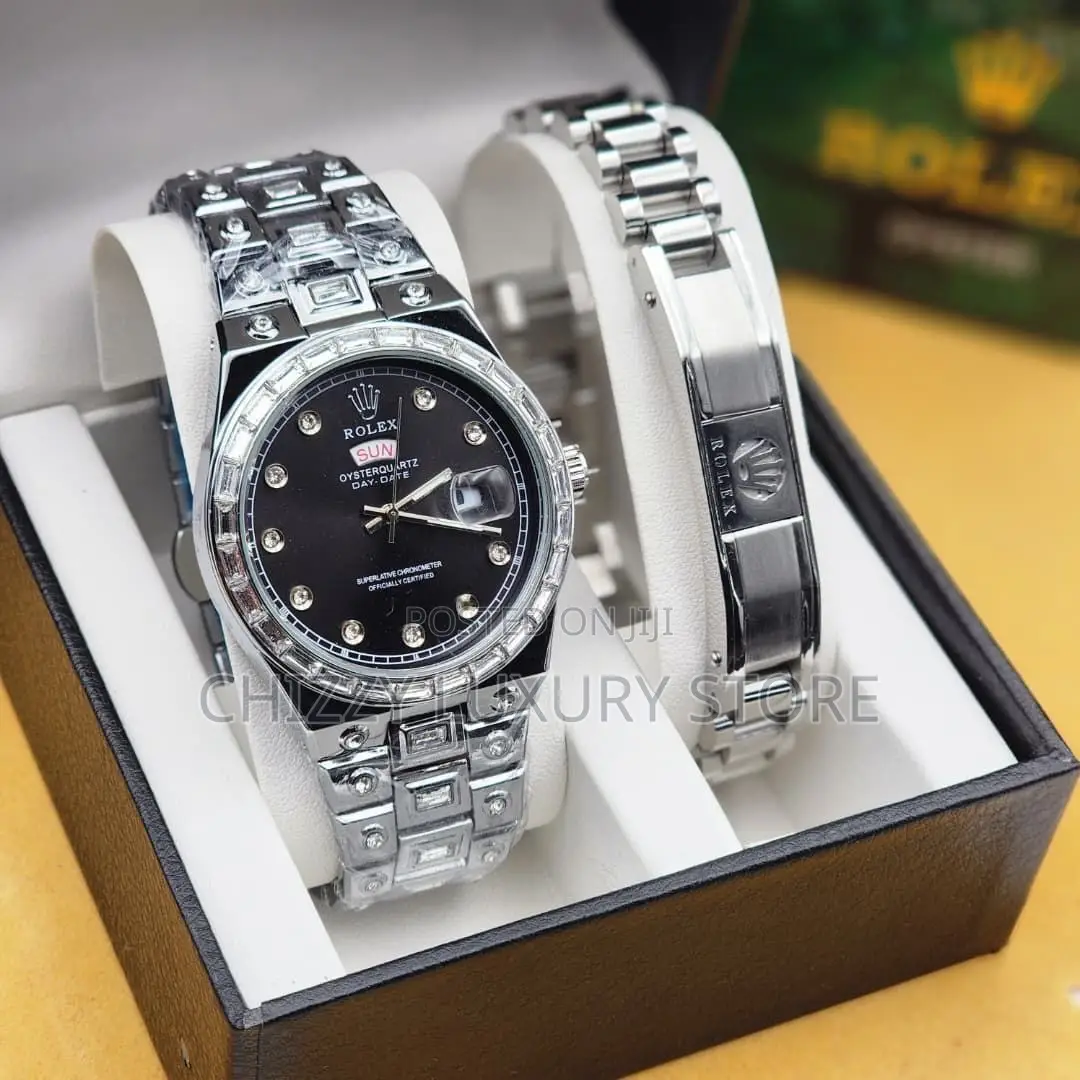Rolex Quality Luxury Men Chain Strap Wristwatch