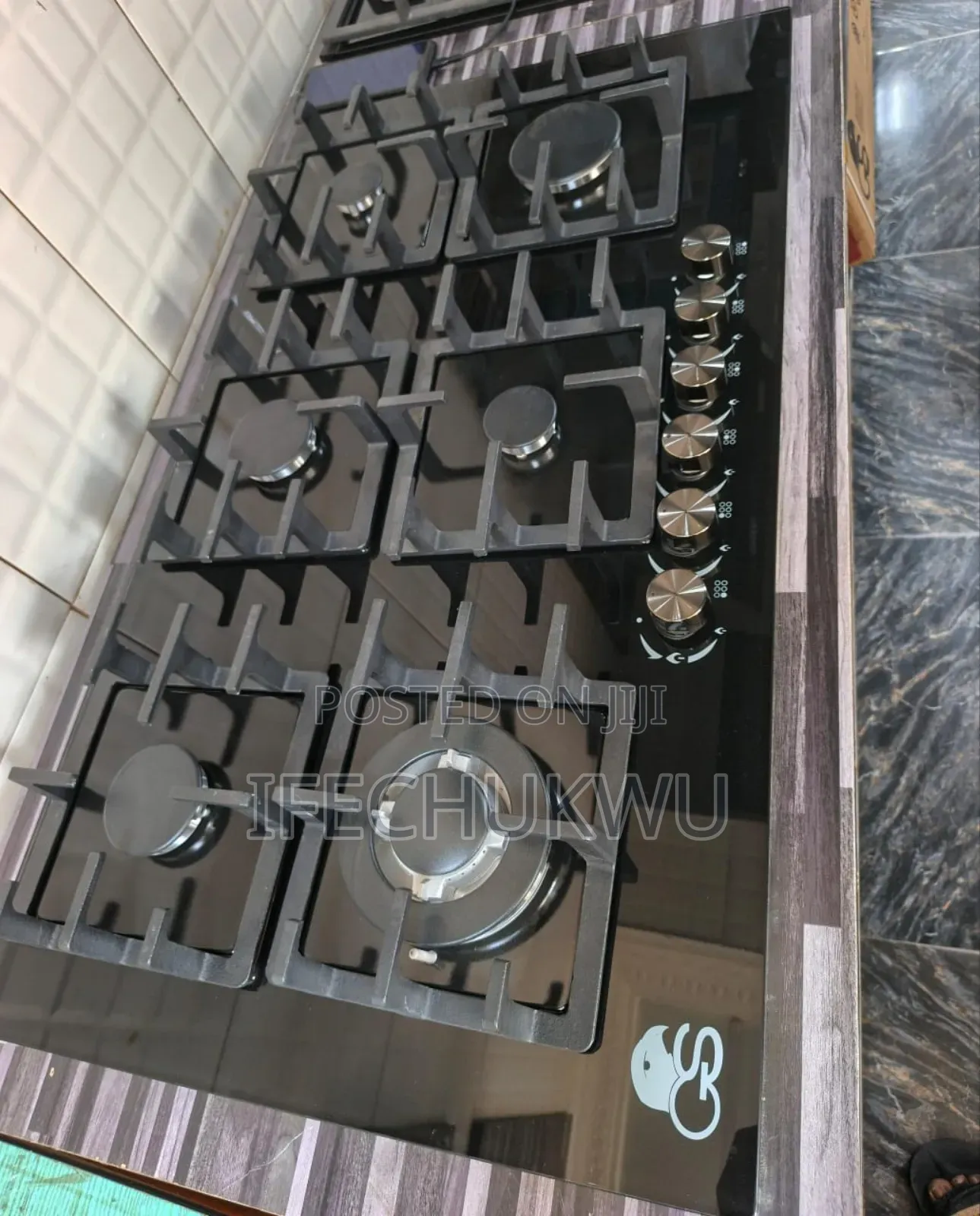 Original Gs 8mm Glass Top 6 Burners Inbuilt Gas Cooker Hob Automatic