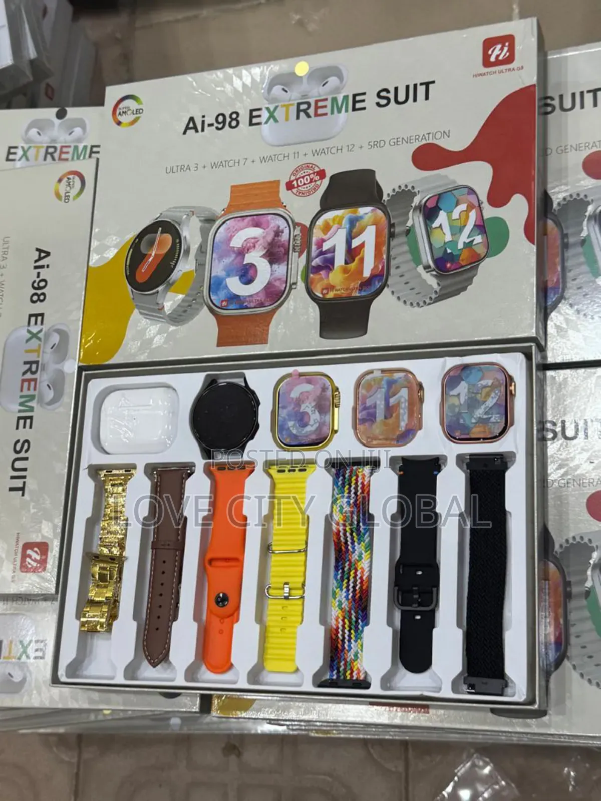 Ai-98 Extreme Suit Ultra 3, Watch 7, 11, 12, Airpod Bt Smartwatch Set